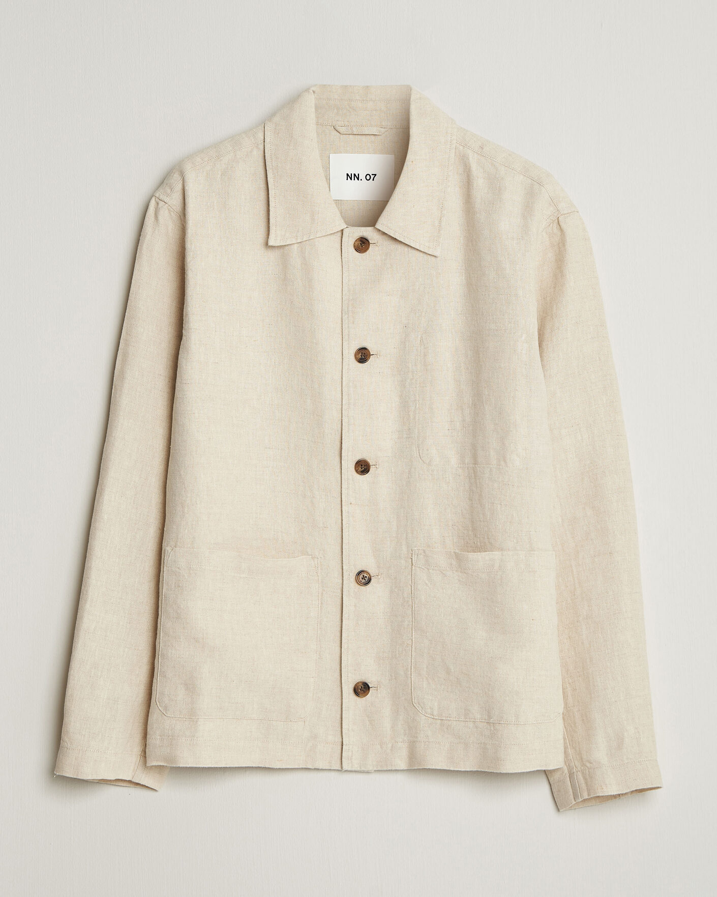 Mies | Kauluspaidat | NN07 | Morgan Linen Overshirt Oat