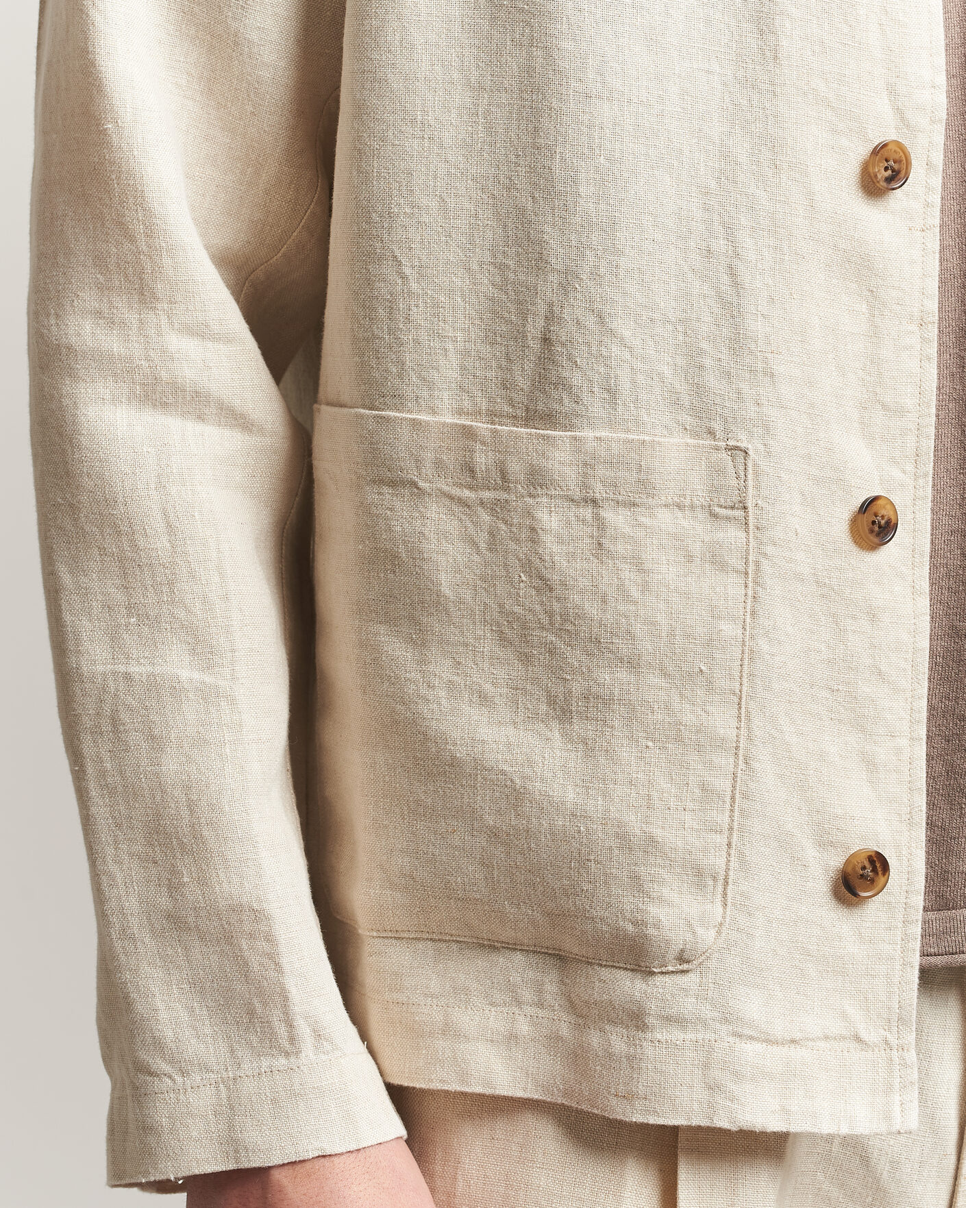 Mies | Kauluspaidat | NN07 | Morgan Linen Overshirt Oat
