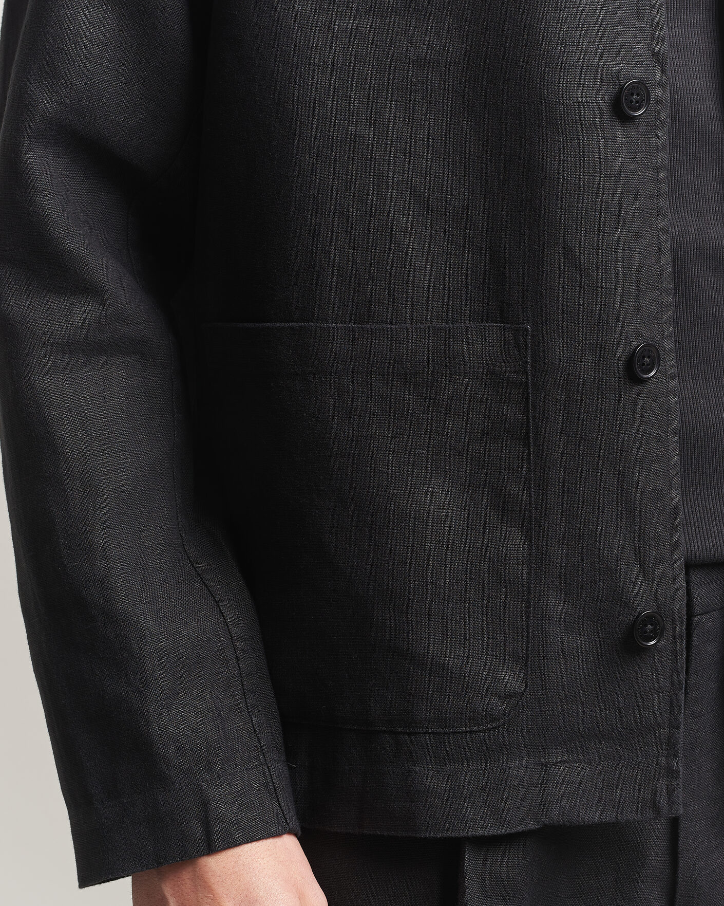 Mies | Kauluspaidat | NN07 | Morgan Linen Overshirt Black