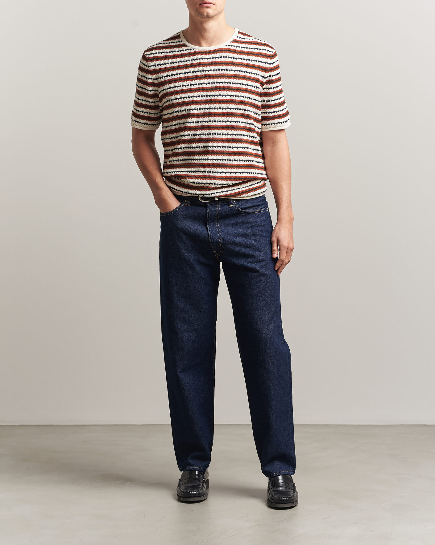 Mies | T-paidat | NN07 | Bari Knitted Striped T-Shirt Multi