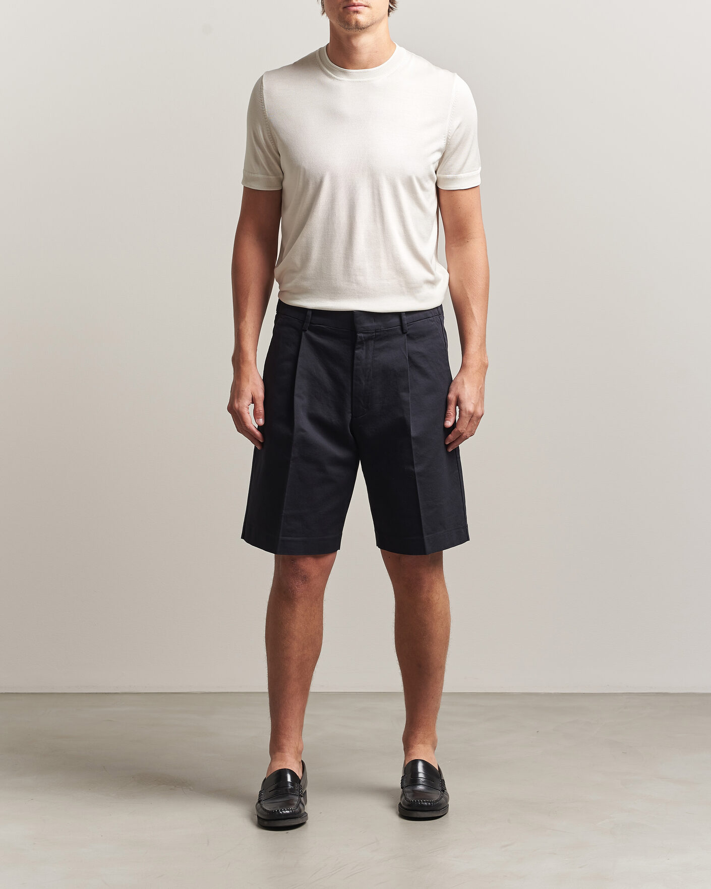 Mies | Shortsit | NN07 | Kay Relaxed Fit Cotton Drawstring Shorts Navy Blue