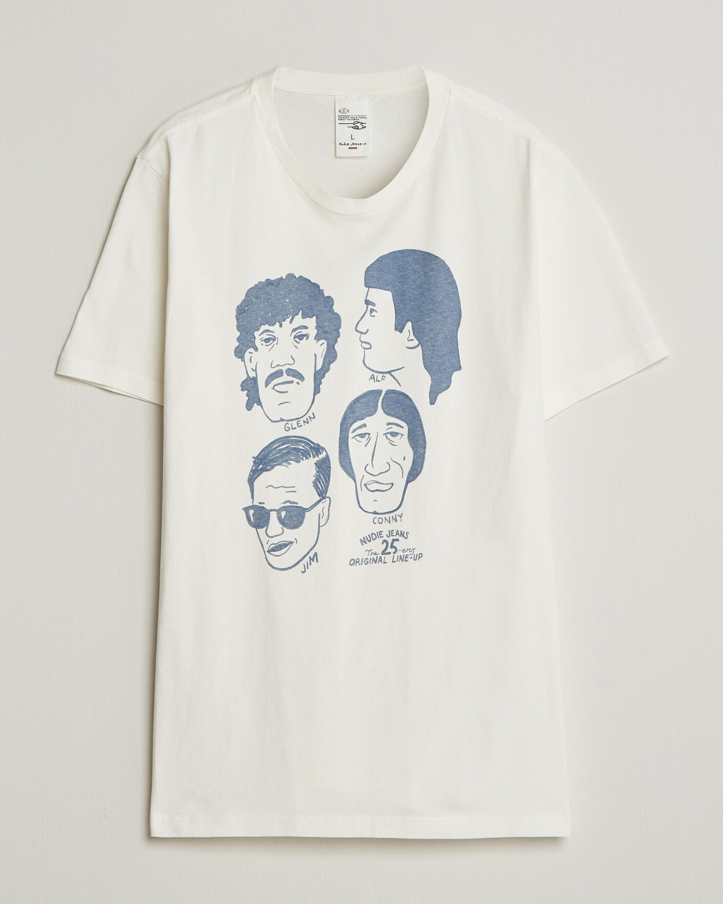 Mies | T-paidat | Nudie Jeans | Roy Fab Four T-Shirt Chalk White