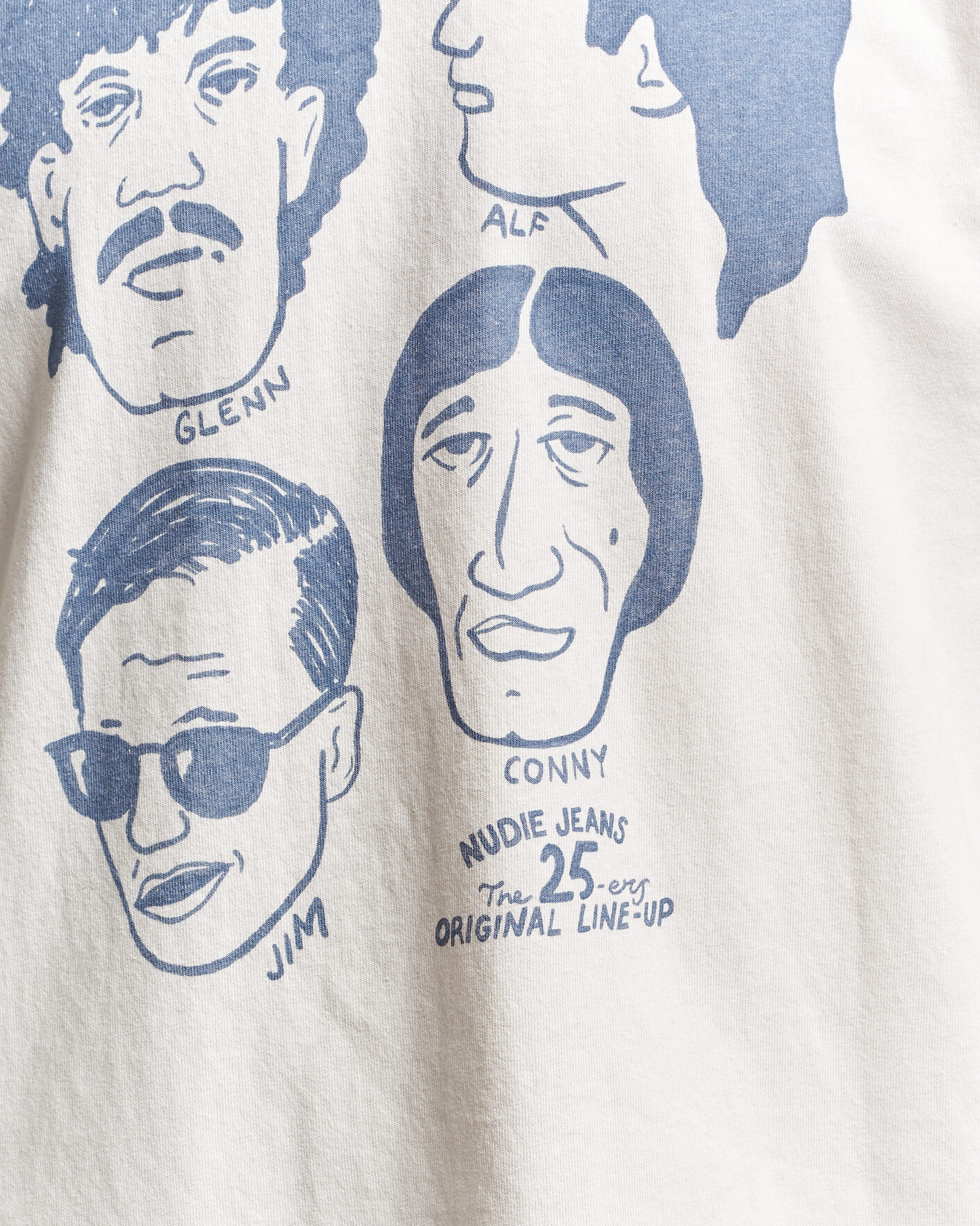 Mies | T-paidat | Nudie Jeans | Roy Fab Four T-Shirt Chalk White