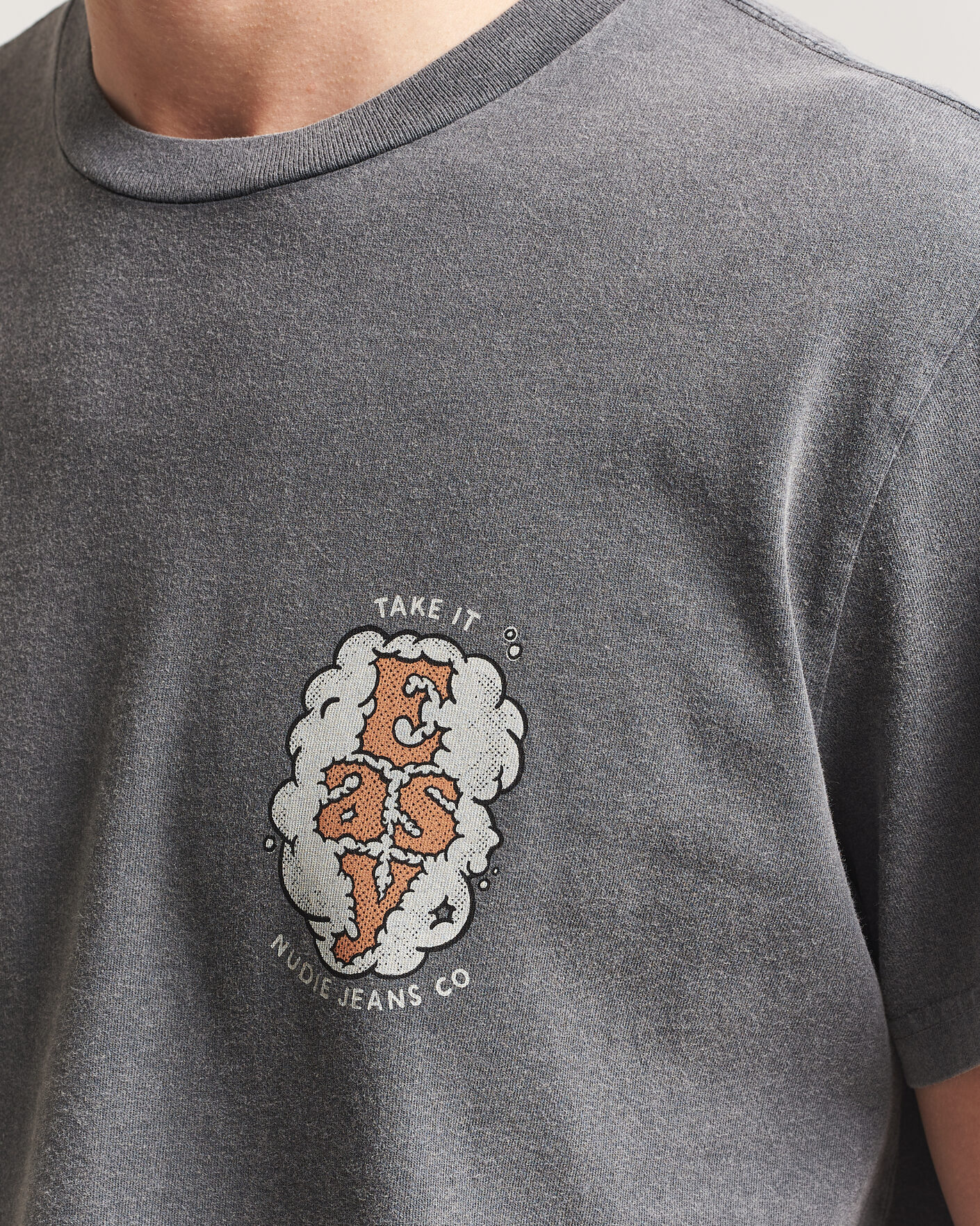 Mies | T-paidat | Nudie Jeans | Roy Easy Cloud T-Shirt Antracite