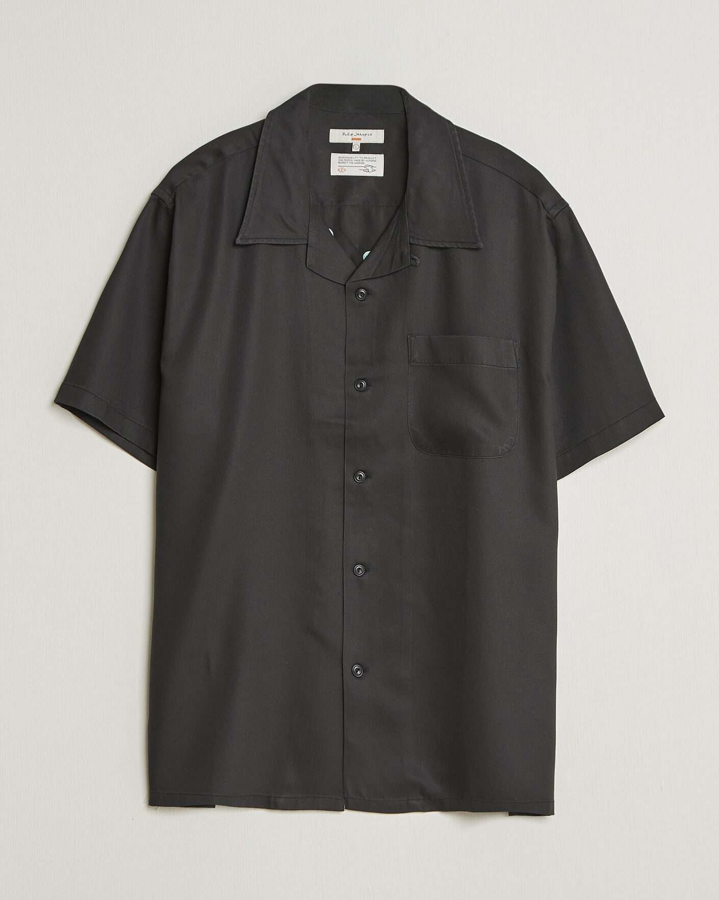 Mies | Kauluspaidat | Nudie Jeans | Arthur Bowling Shirt Saftey Pi Black
