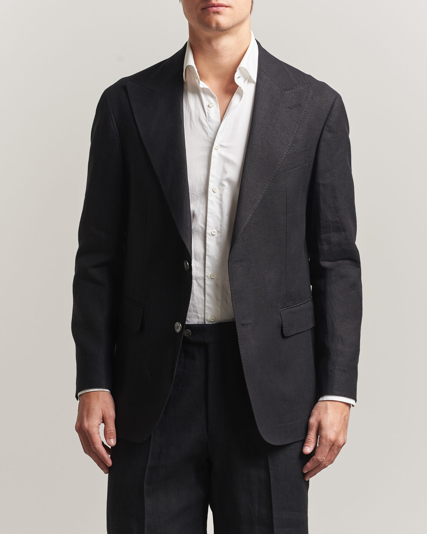 Mies | Pikkutakit | Oscar Jacobson | Rufus Soft Linen Blazer Black
