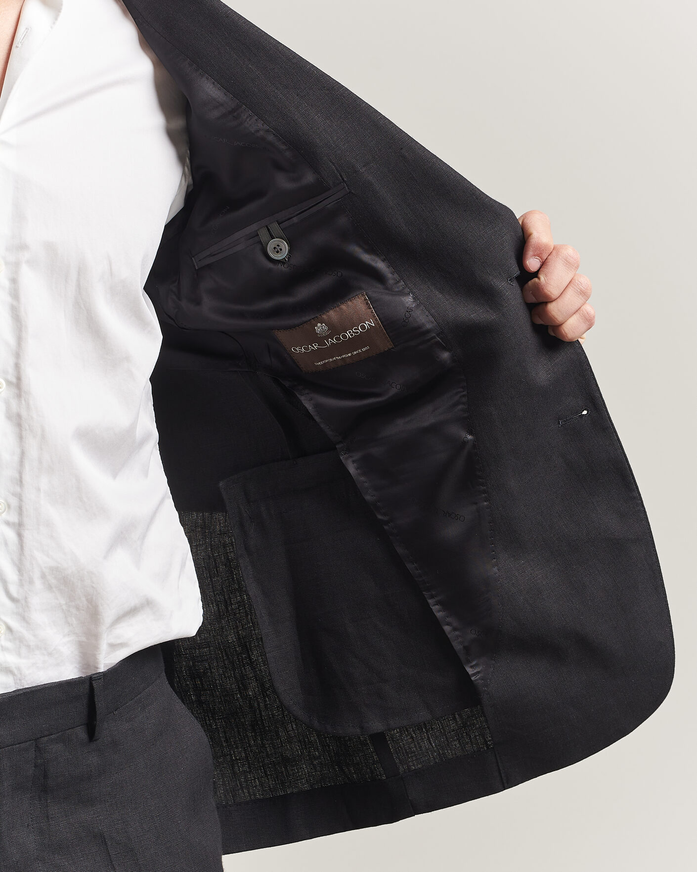 Mies | Pikkutakit | Oscar Jacobson | Rufus Soft Linen Blazer Black