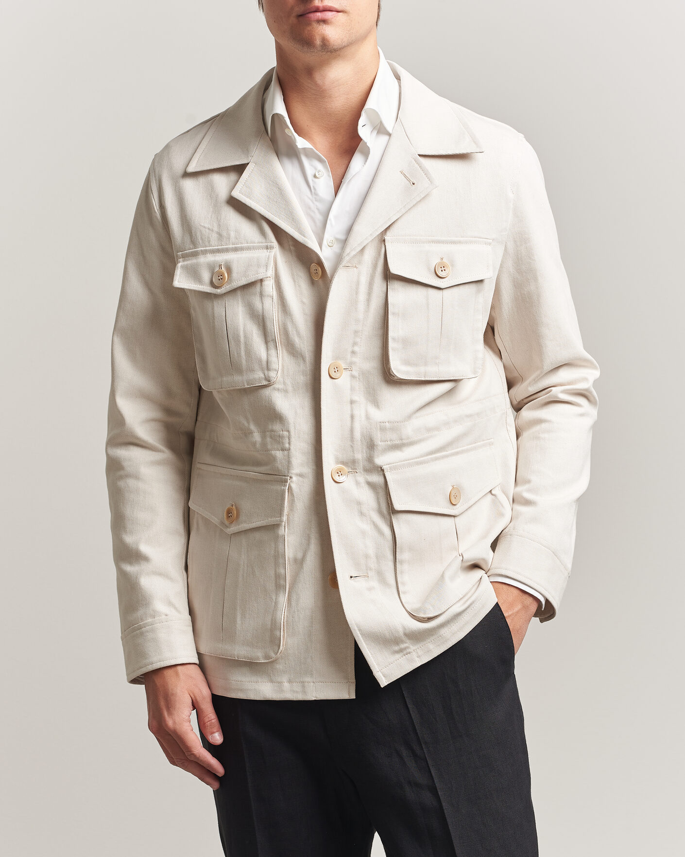 Mies | Takit | Oscar Jacobson | Sirolo Shirt Jacket Off White