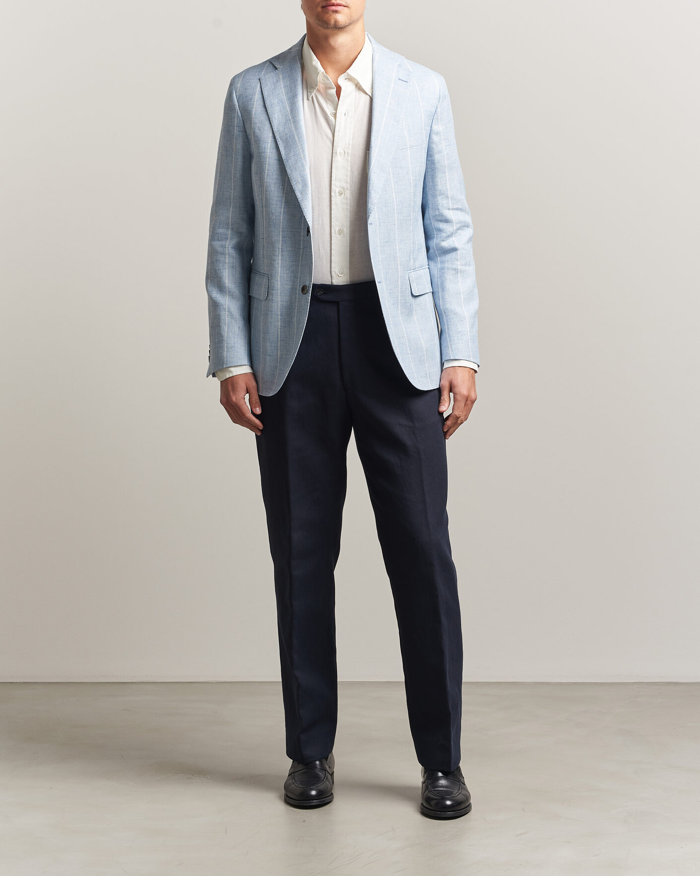 Mies | Pikkutakit | Oscar Jacobson | Ferry Soft Linen/Cotton Blazer Light Blue