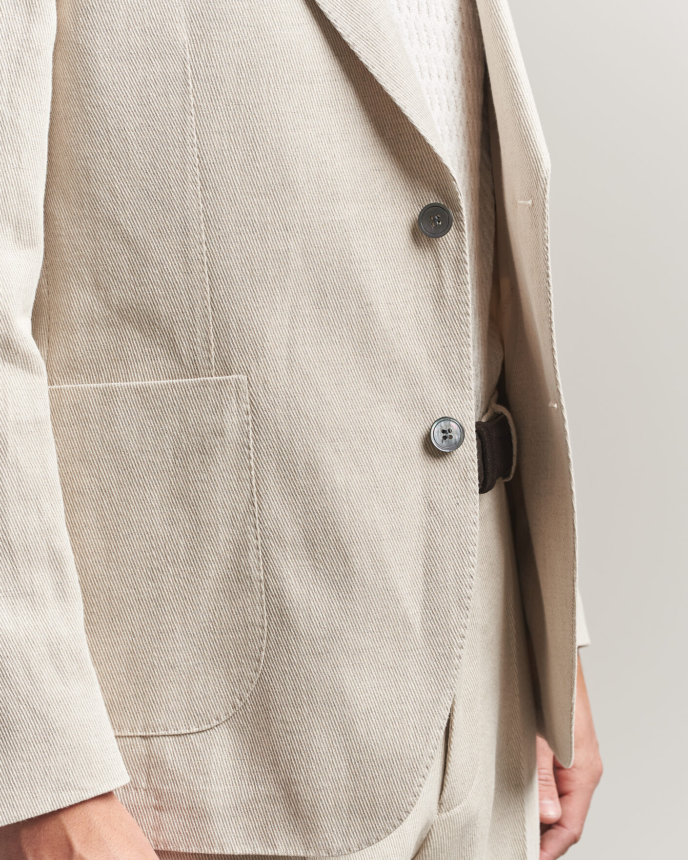 Mies | Pikkutakit | Oscar Jacobson | Ferry Patch Cotton/Linen Blazer Off White