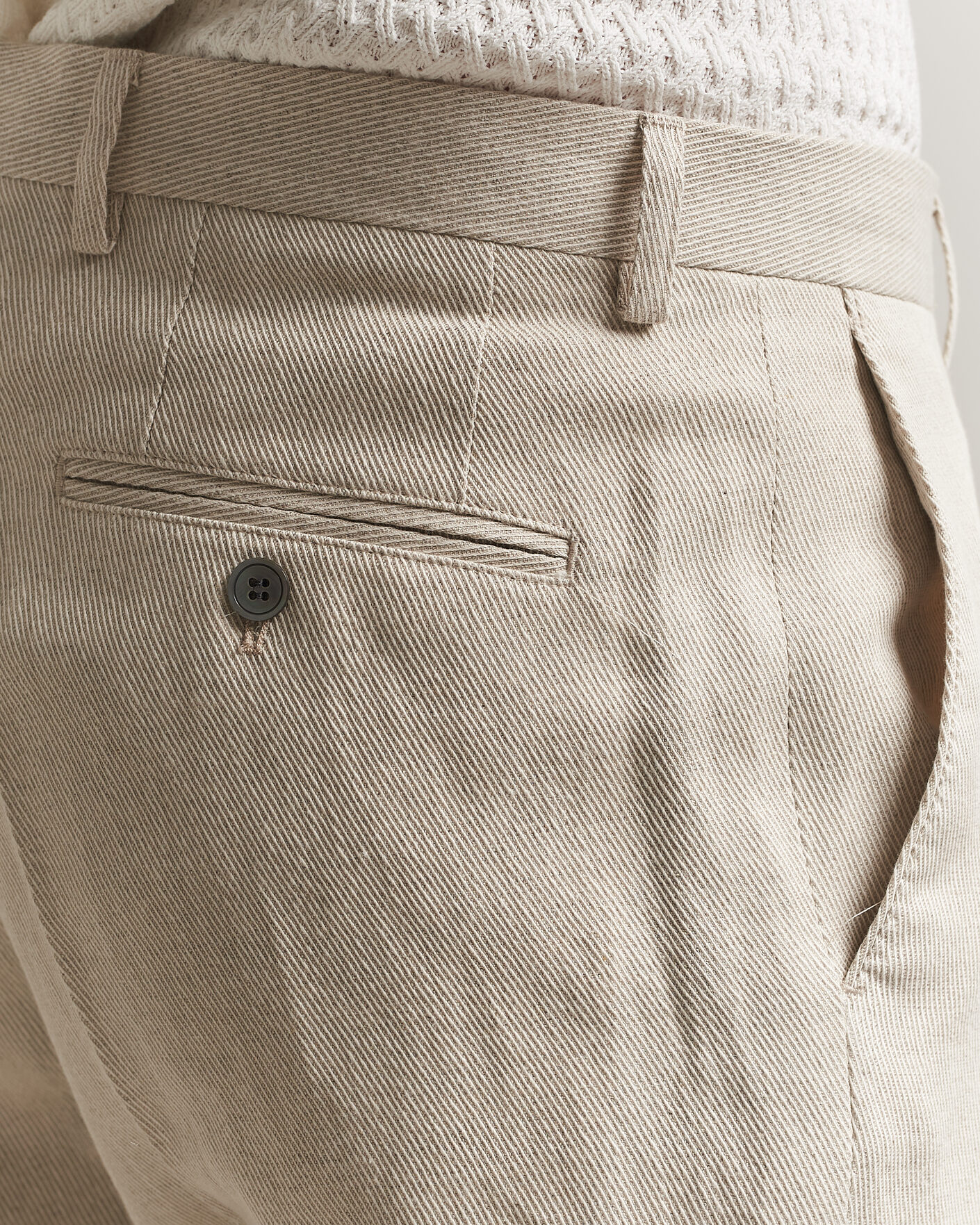 Mies | Housut | Oscar Jacobson | Dell Cotton/Linen Trousers Off White