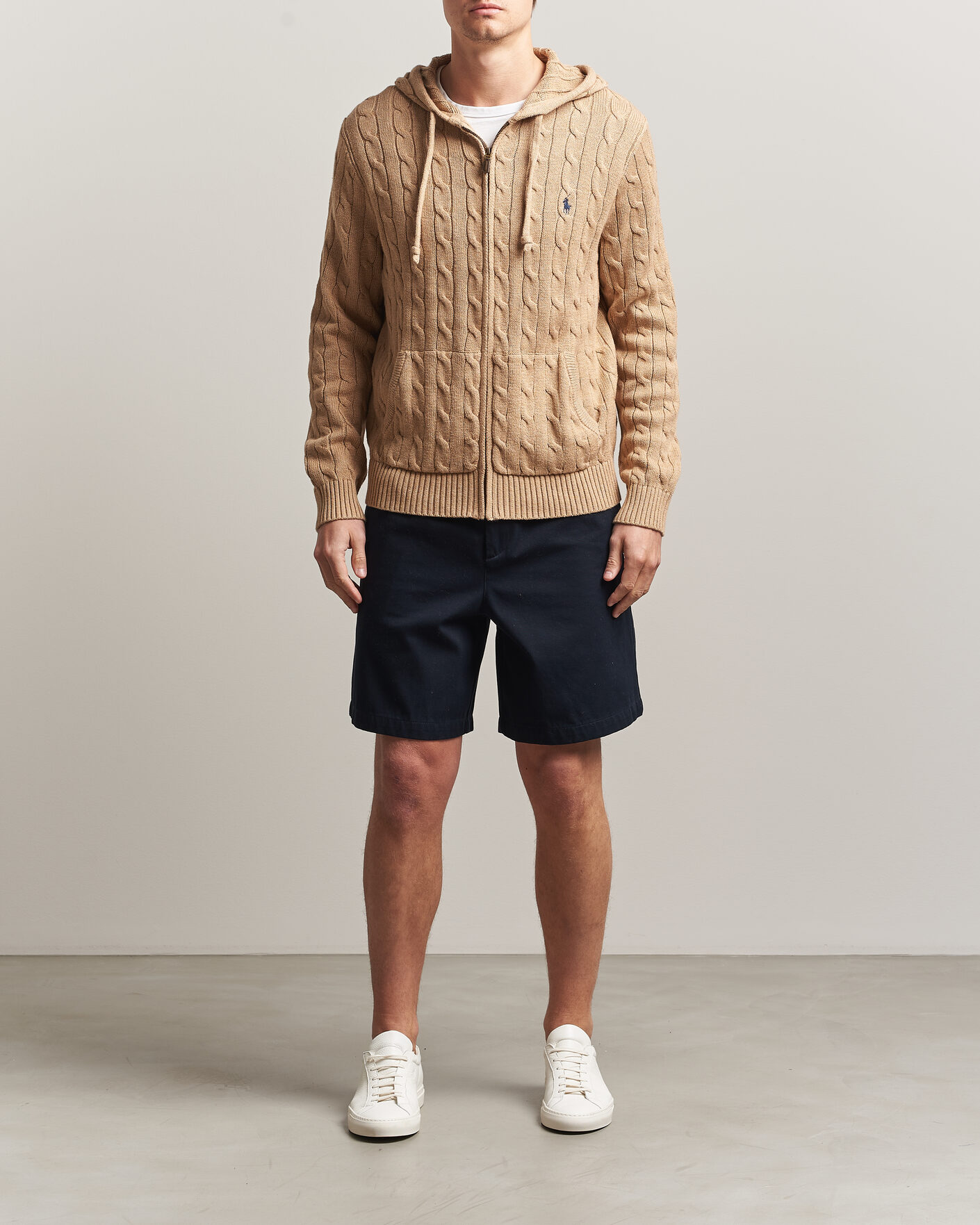 Mies | Puserot | Polo Ralph Lauren | Knitted Full Zip Sweater Camel Melange