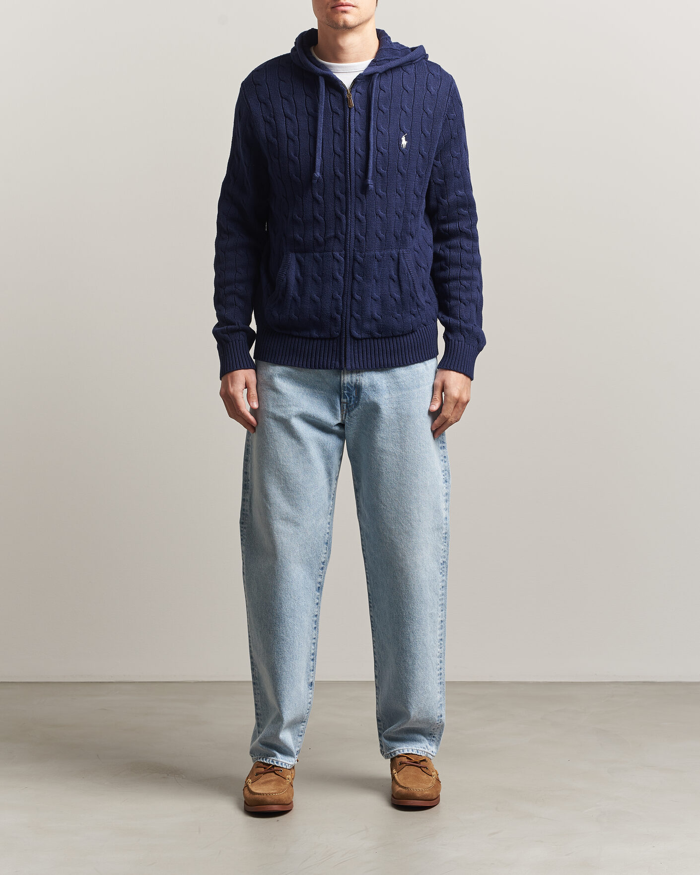 Mies | Puserot | Polo Ralph Lauren | Knitted Full Zip Sweater Bright Navy