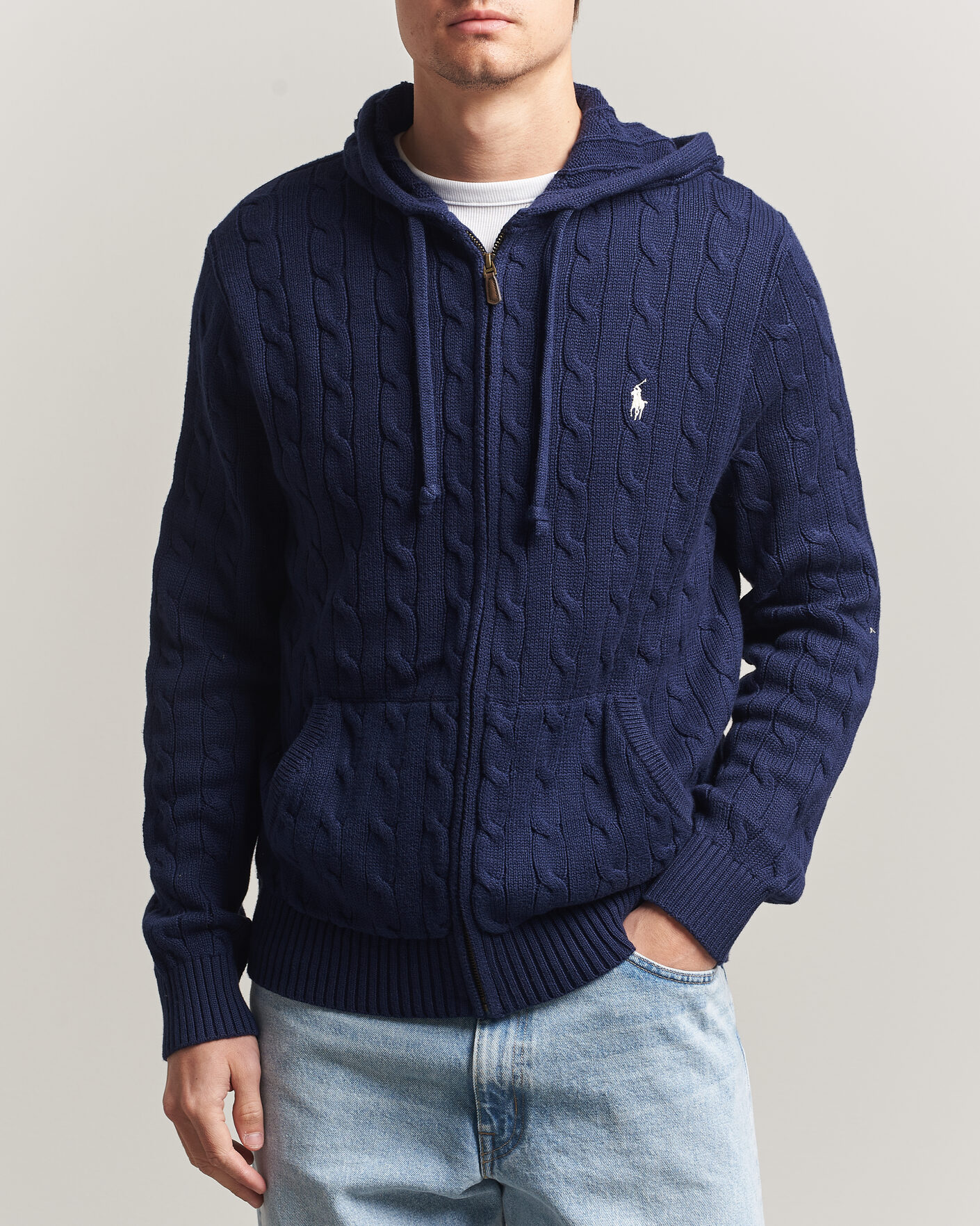 Mies | Puserot | Polo Ralph Lauren | Knitted Full Zip Sweater Bright Navy