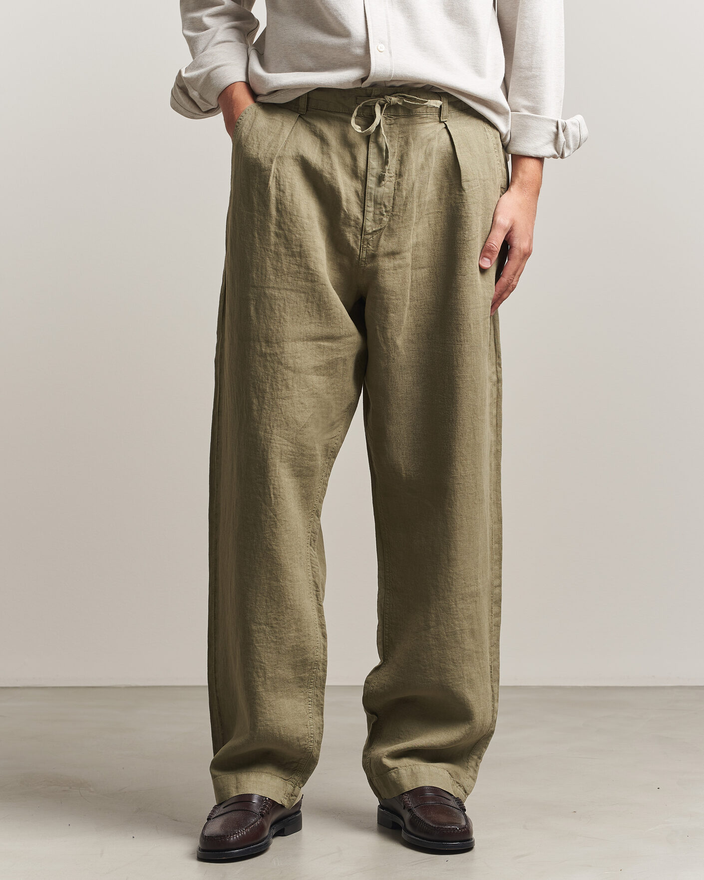 Mies | Housut | Polo Ralph Lauren | Easy Fit Pleated Trousers Sage Green