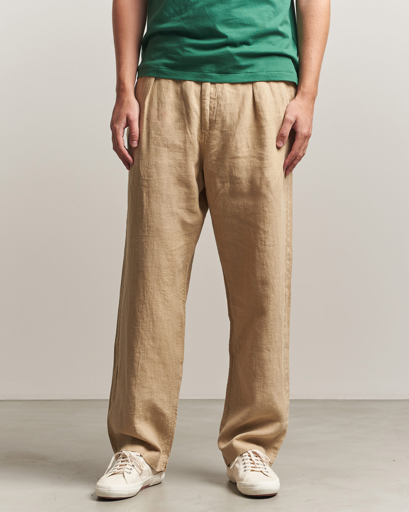 Mies | Housut | Polo Ralph Lauren | Easy Fit Pleated Trousers Coastal Beige