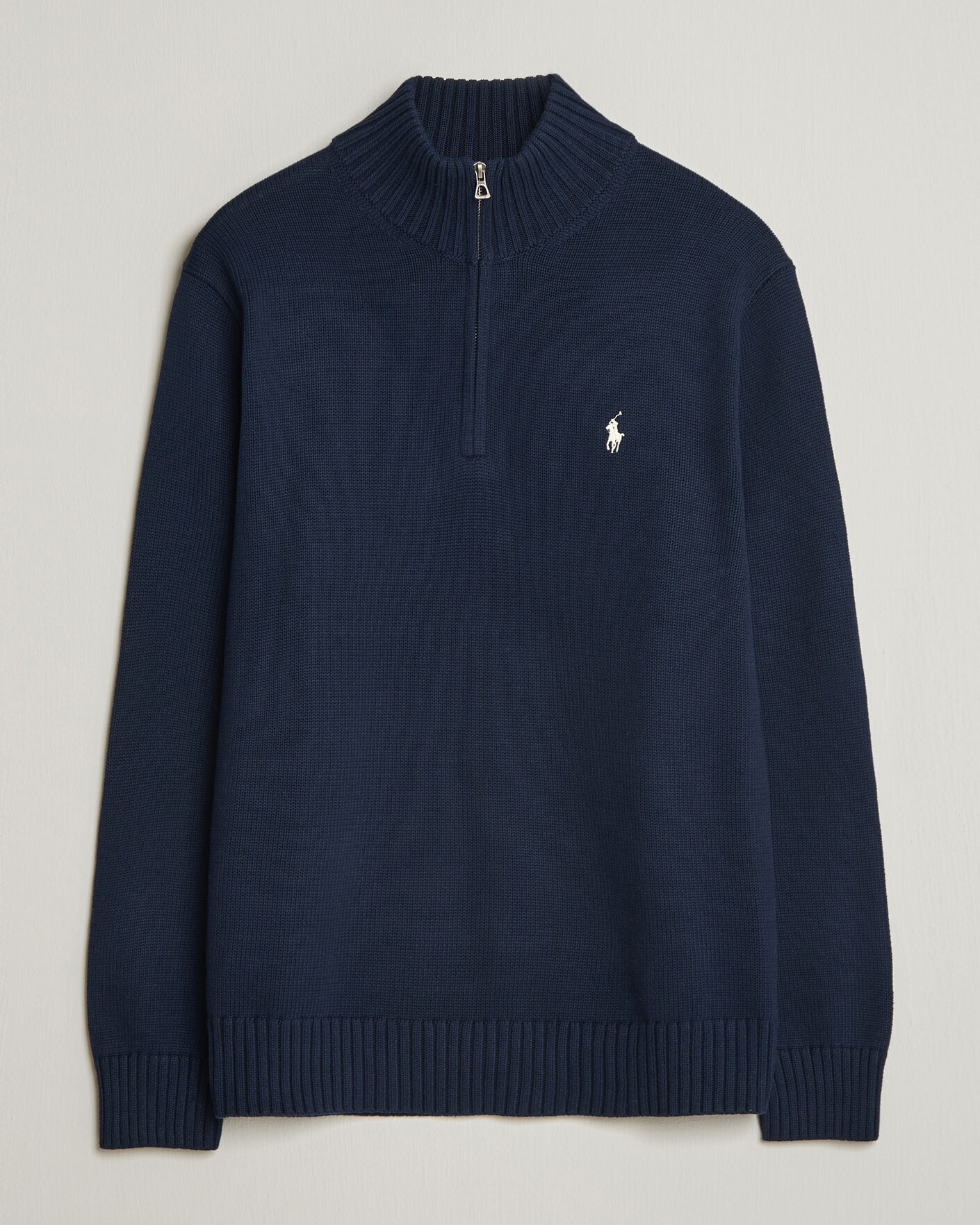 Mies | Puserot | Polo Ralph Lauren | Cotton Crew Neck Half-Zip Hunter Navy