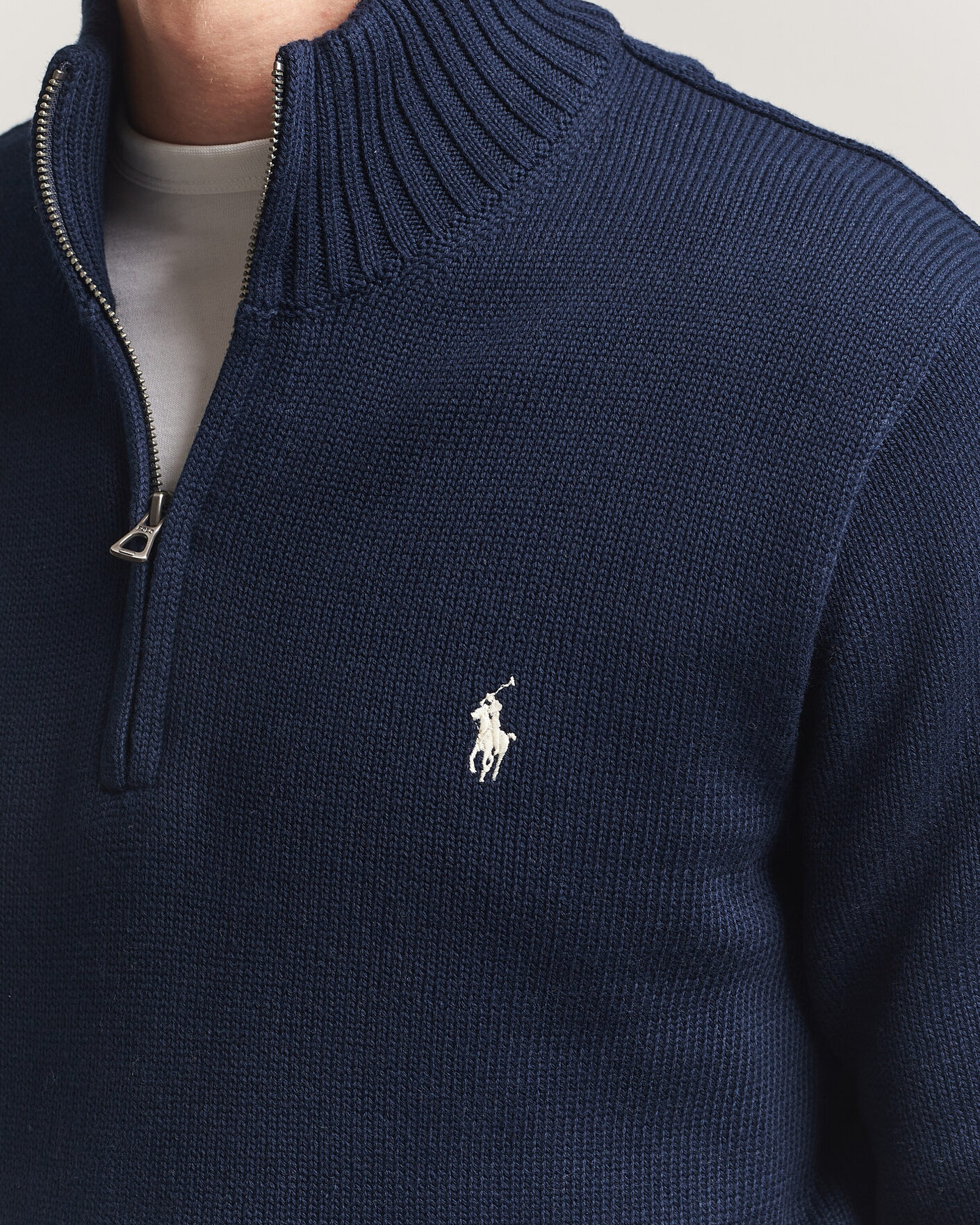 Mies | Puserot | Polo Ralph Lauren | Cotton Crew Neck Half-Zip Hunter Navy