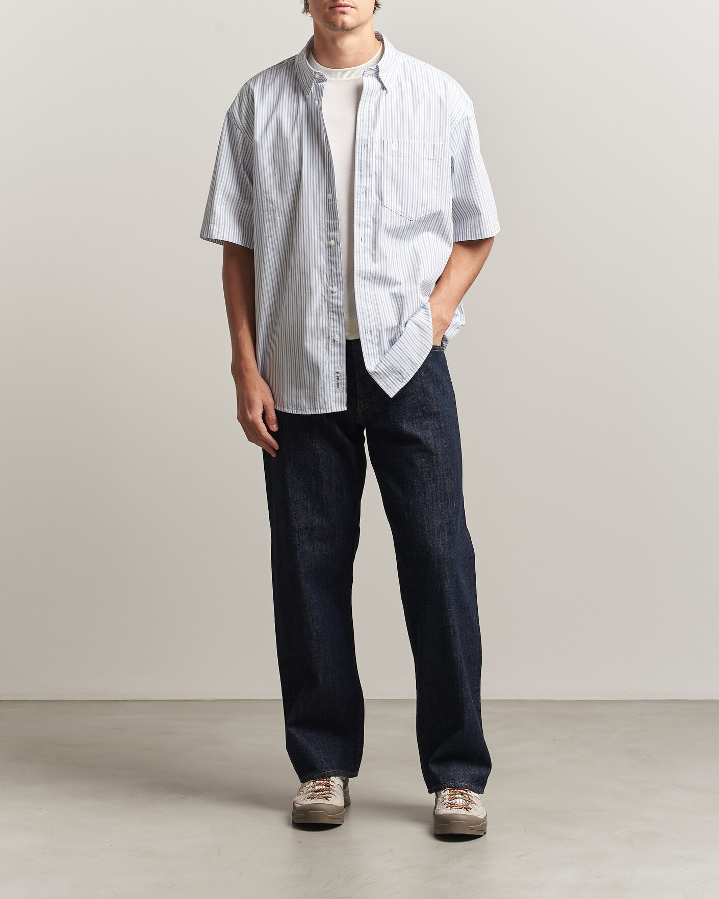 Mies | Kauluspaidat | Carhartt WIP | Short Sleeve Keene Cotton/Poplin Shirt White