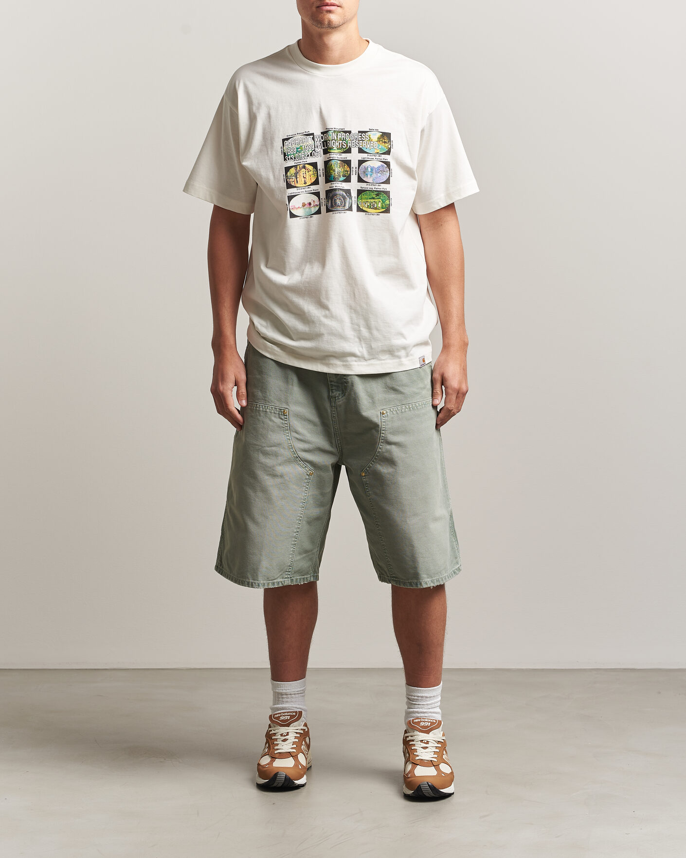 Mies | Shortsit | Carhartt WIP | OG Dearborn Canvas Double Knee Shorts Shady Green