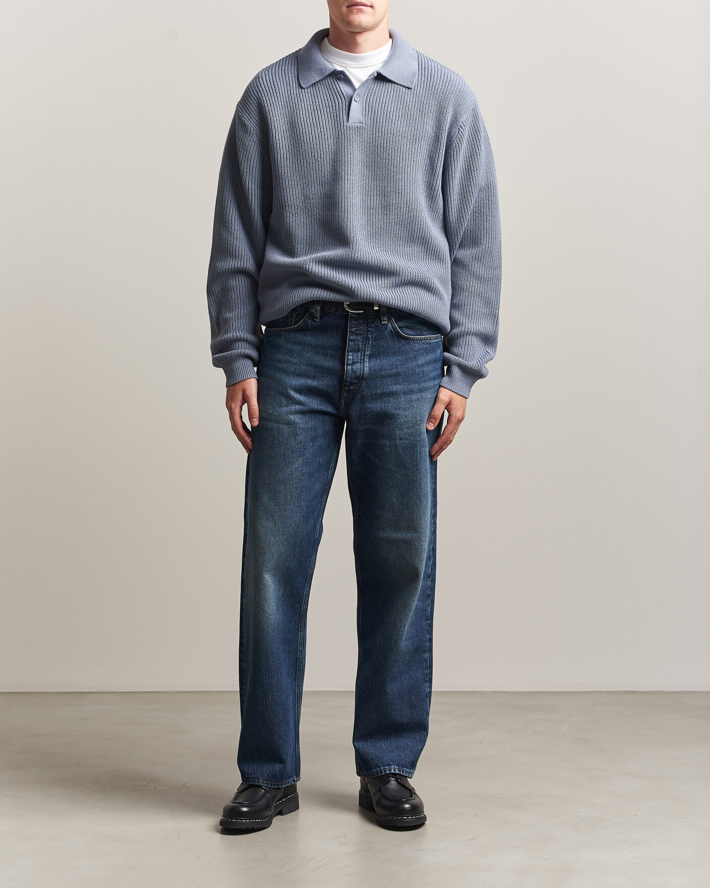 Mies | Puserot | Carhartt WIP | Miles Knitted Cotton Polo Shad Blue