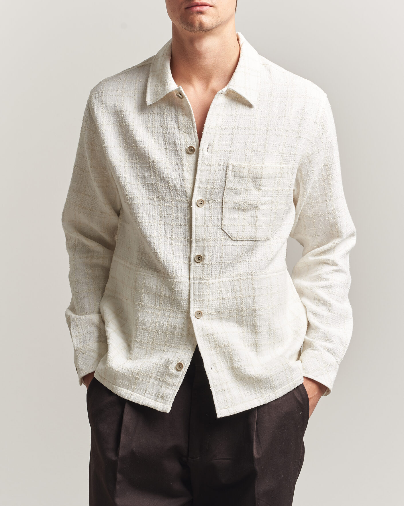 Mies | Kauluspaidat | Samsøe Samsøe | Damon Checked Overshirt Silver Birch