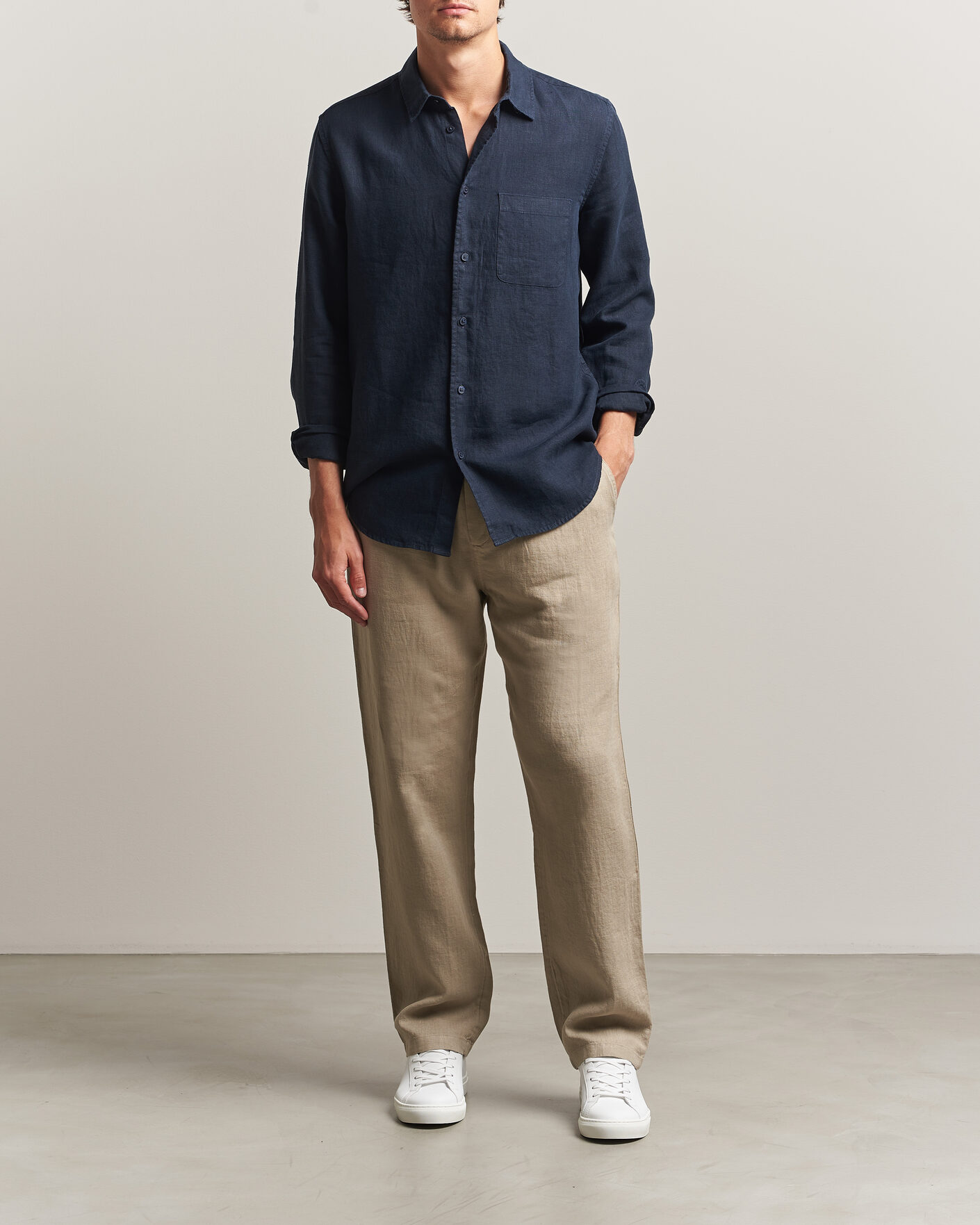 Mies | Housut | Samsøe Samsøe | Jabari Linen Drawstring Trousers Aluminum