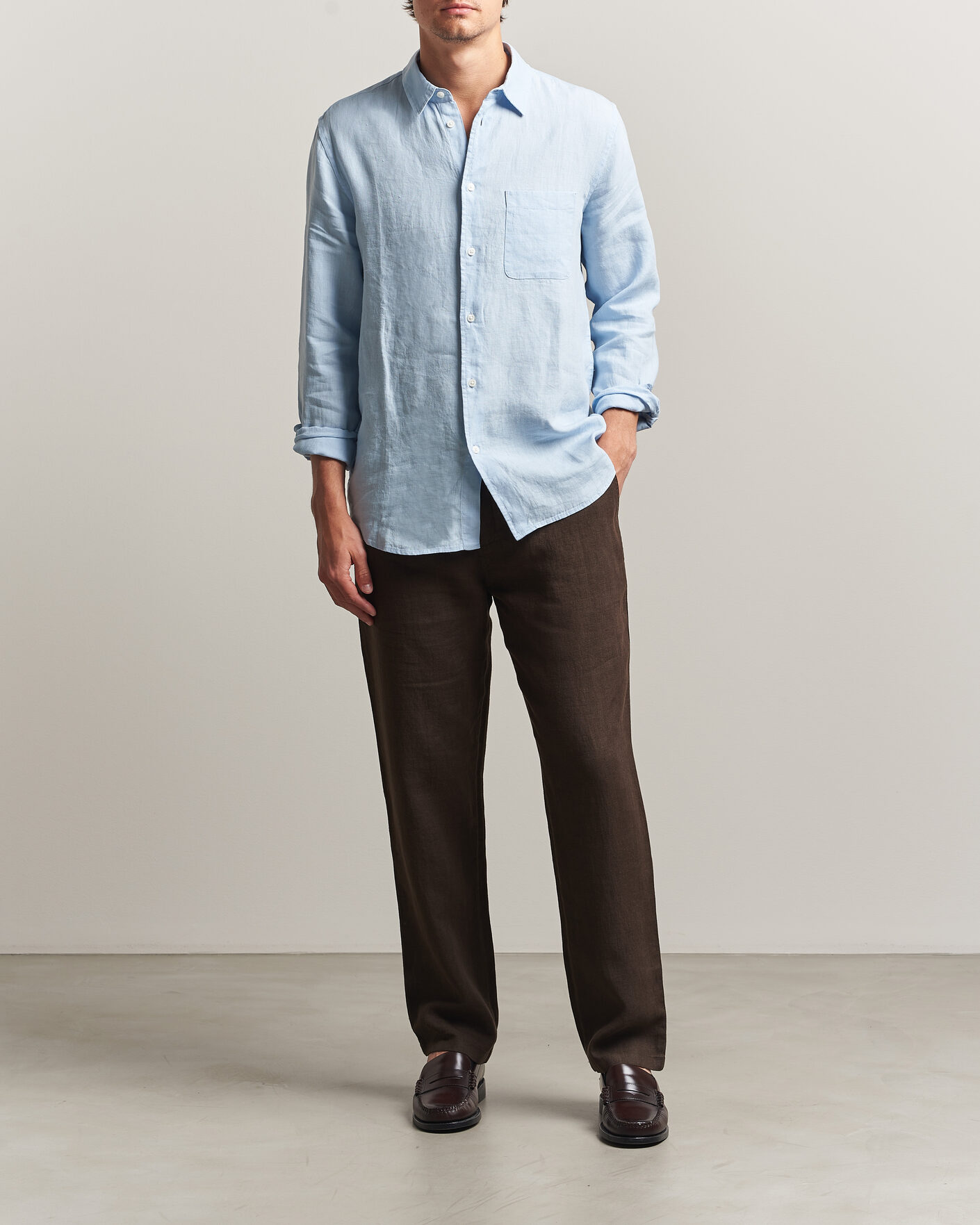 Mies | Housut | Samsøe Samsøe | Jabari Linen Drawstring Trousers Turkish Coffee