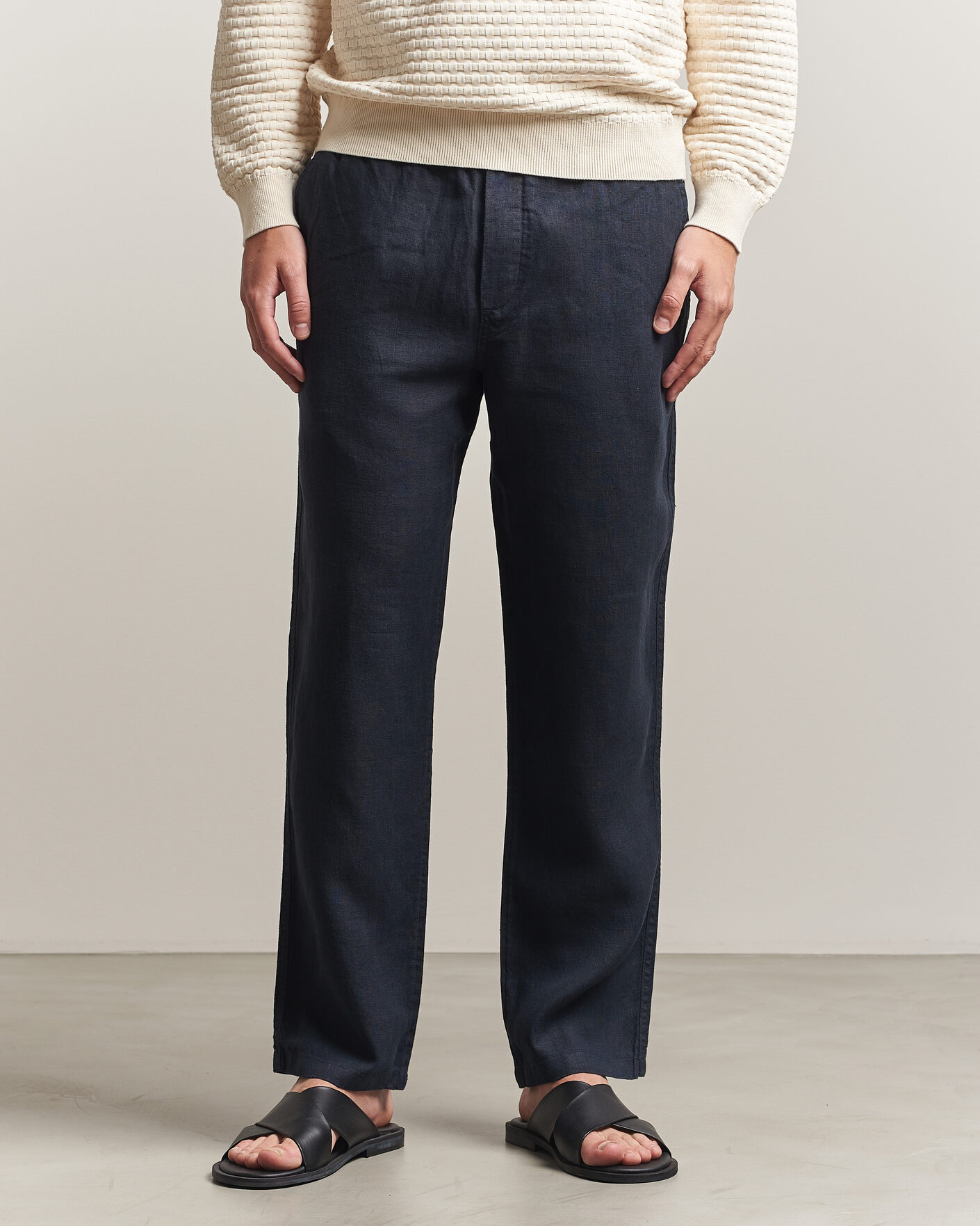 Mies | Housut | Samsøe Samsøe | Jabari Linen Drawstring Trousers Salute Navy
