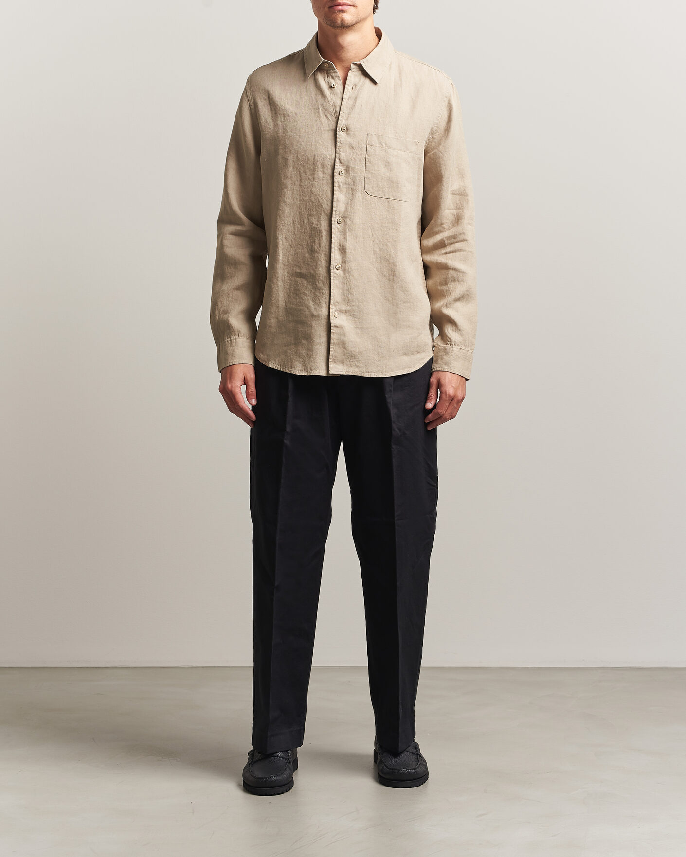 Mies | Kauluspaidat | Samsøe Samsøe | Liam Linen Shirt Aluminum