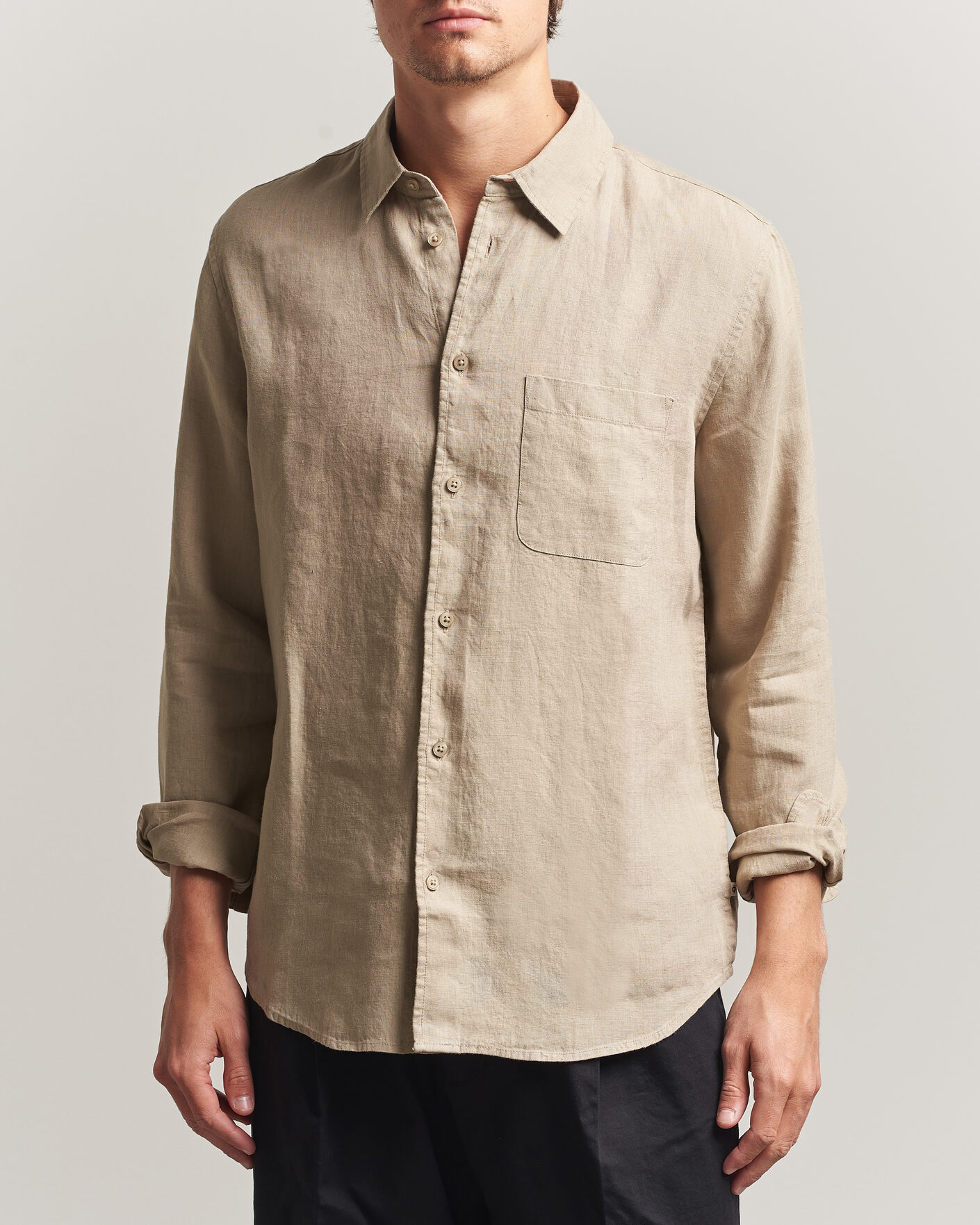 Mies | Kauluspaidat | Samsøe Samsøe | Liam Linen Shirt Aluminum