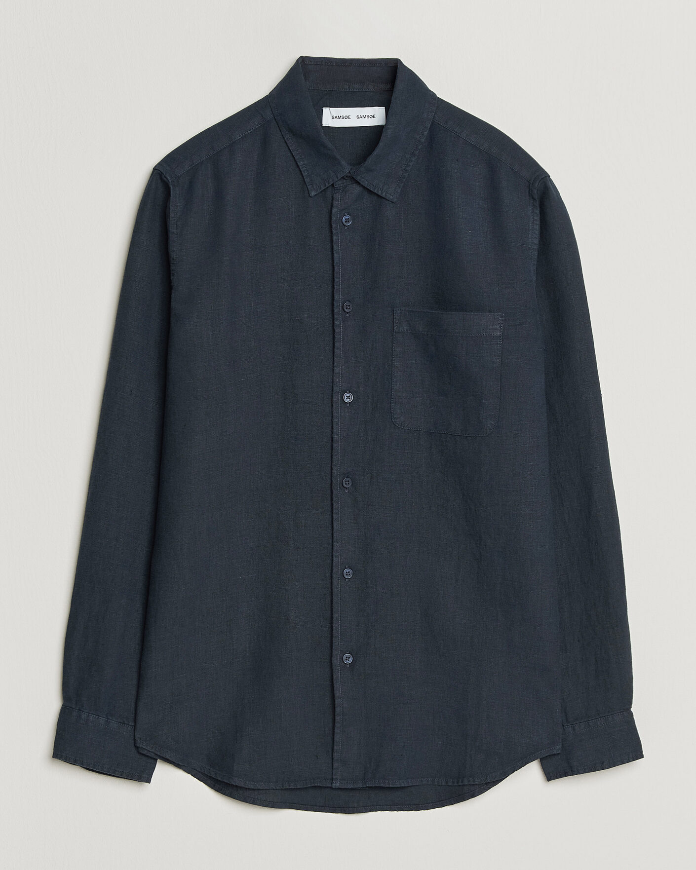 Mies | Kauluspaidat | Samsøe Samsøe | Liam Linen Shirt Salute Navy