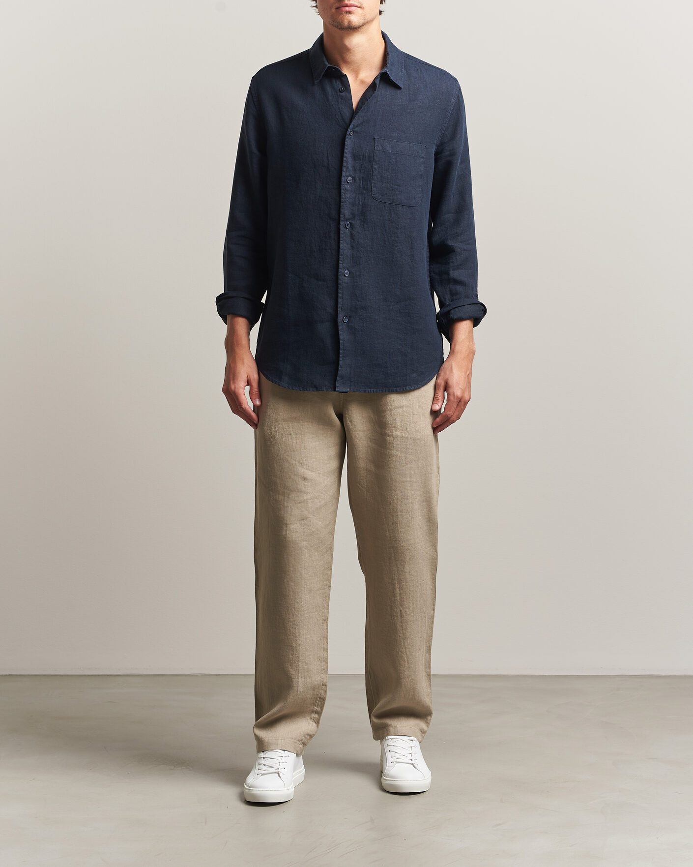 Mies | Kauluspaidat | Samsøe Samsøe | Liam Linen Shirt Salute Navy