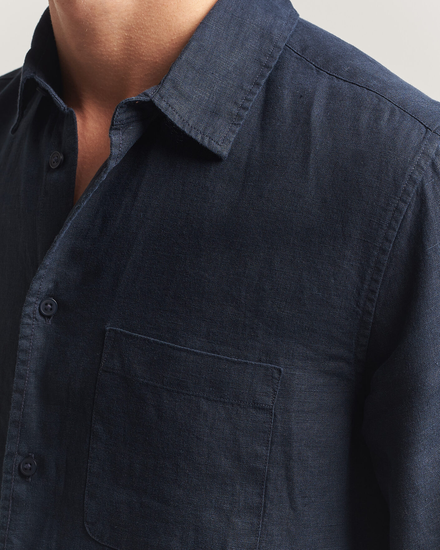 Mies | Kauluspaidat | Samsøe Samsøe | Liam Linen Shirt Salute Navy