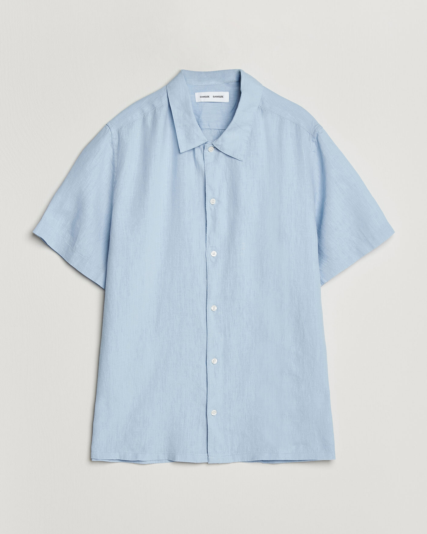 Mies | Kauluspaidat | Samsøe Samsøe | Avan Linen Short Sleeve Shirt Windsurfer