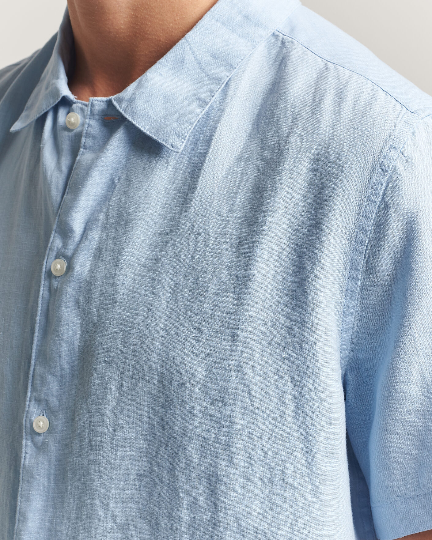 Mies | Kauluspaidat | Samsøe Samsøe | Avan Linen Short Sleeve Shirt Windsurfer