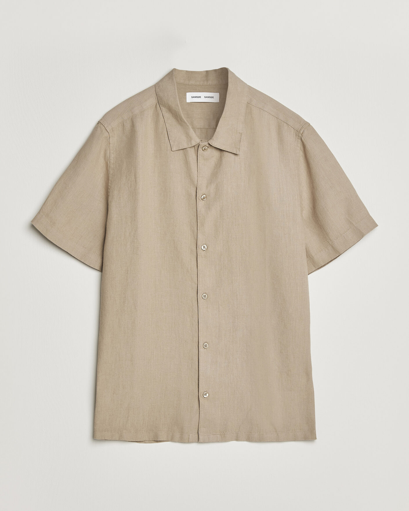Mies | Kauluspaidat | Samsøe Samsøe | Avan Linen Short Sleeve Shirt Aluminum