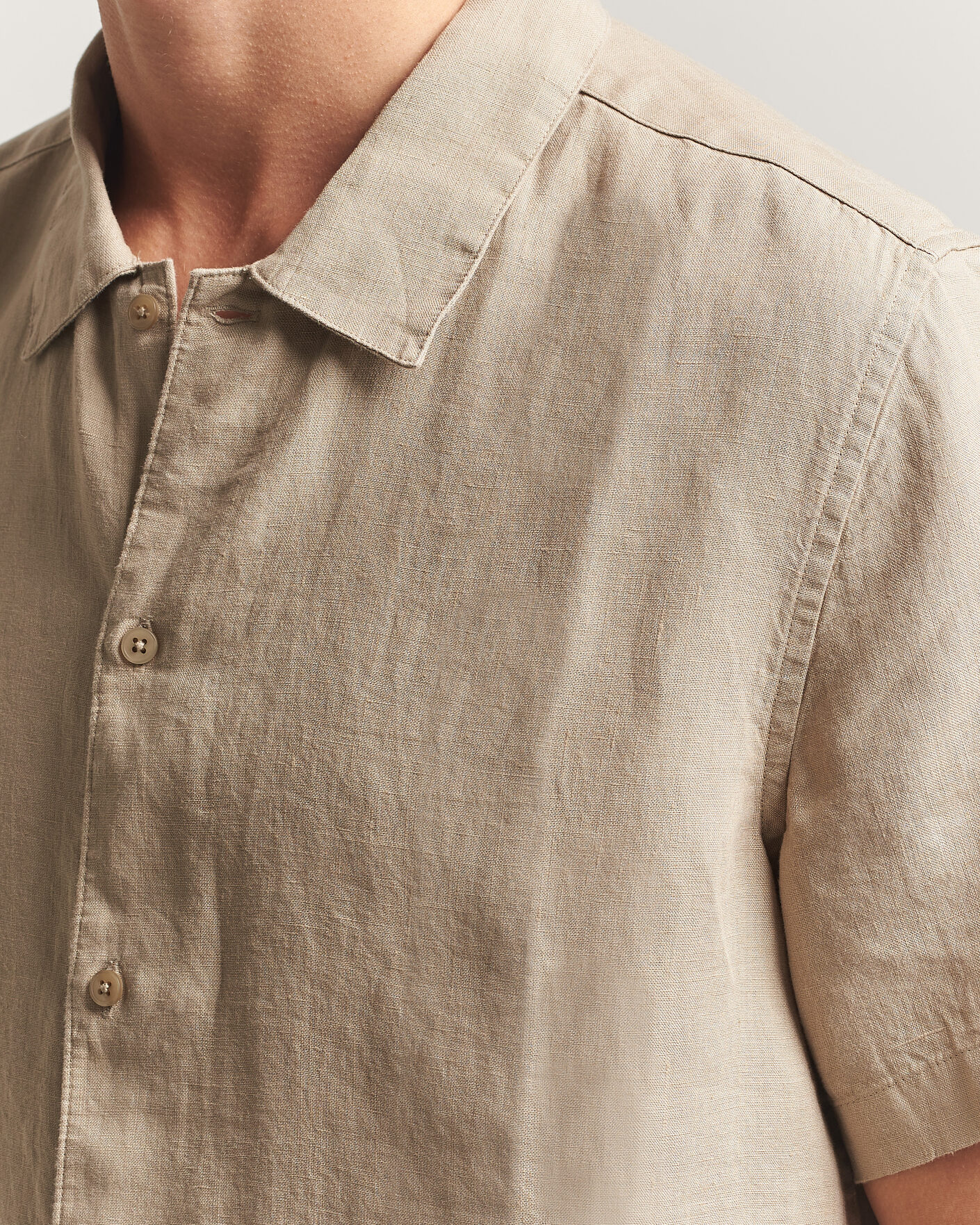 Mies | Kauluspaidat | Samsøe Samsøe | Avan Linen Short Sleeve Shirt Aluminum