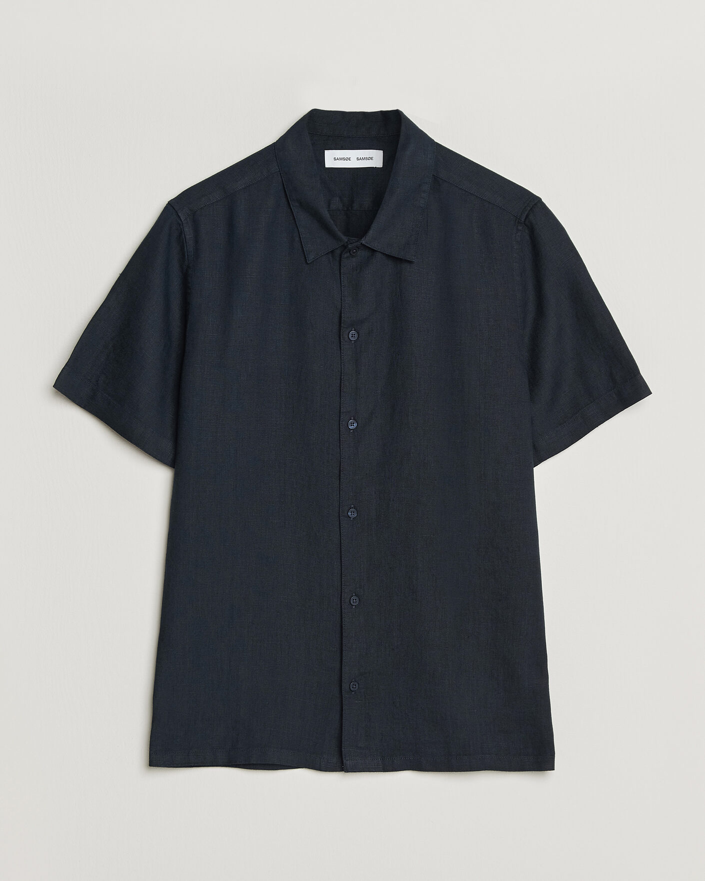 Mies | Kauluspaidat | Samsøe Samsøe | Avan Linen Short Sleeve Shirt Salute Navy