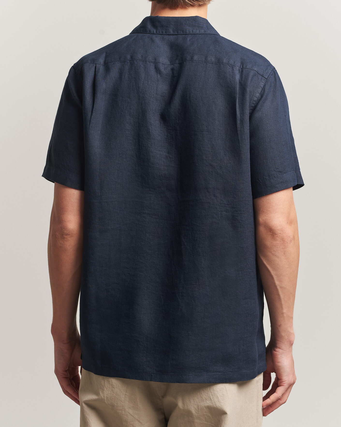 Mies | Kauluspaidat | Samsøe Samsøe | Avan Linen Short Sleeve Shirt Salute Navy
