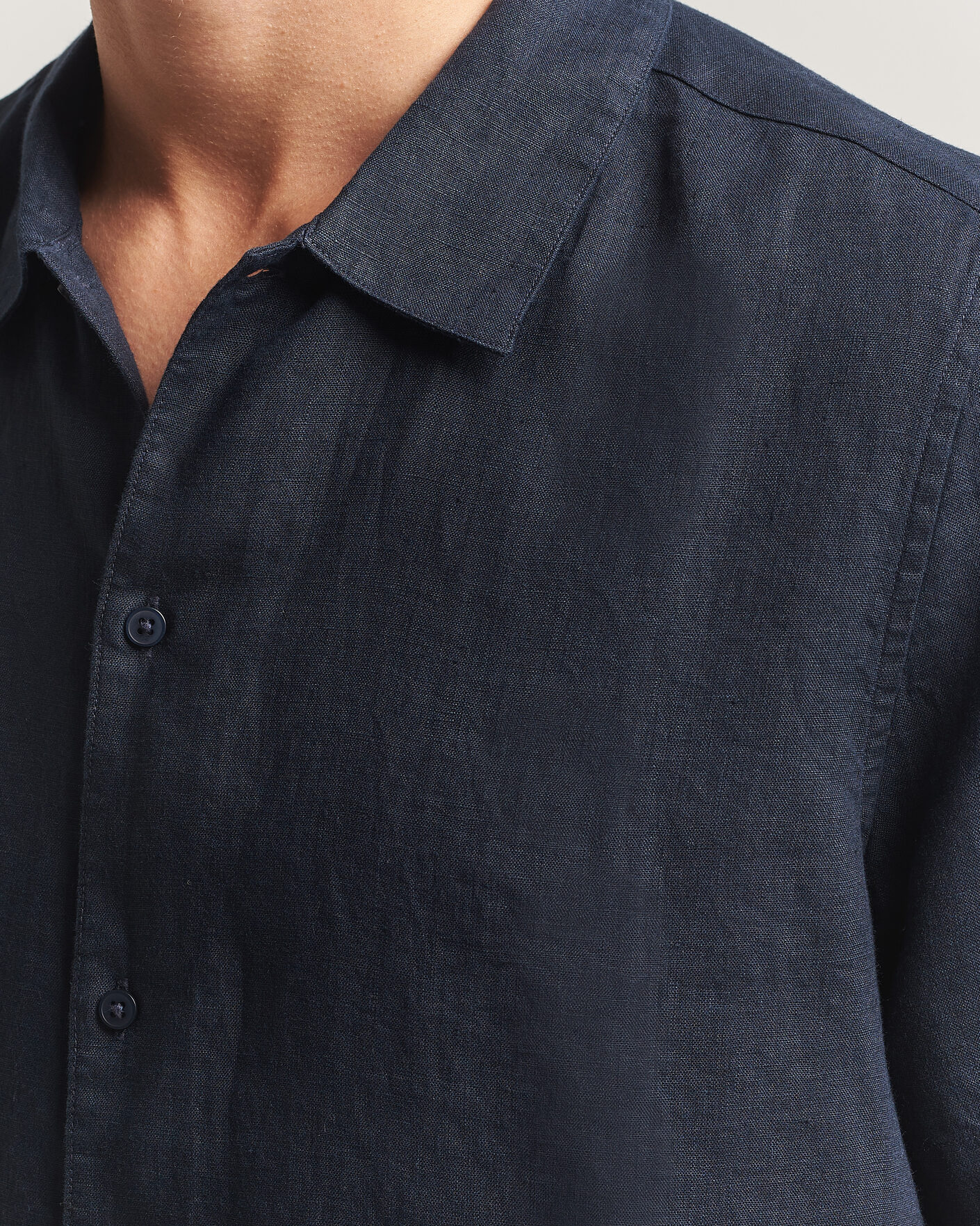 Mies | Kauluspaidat | Samsøe Samsøe | Avan Linen Short Sleeve Shirt Salute Navy