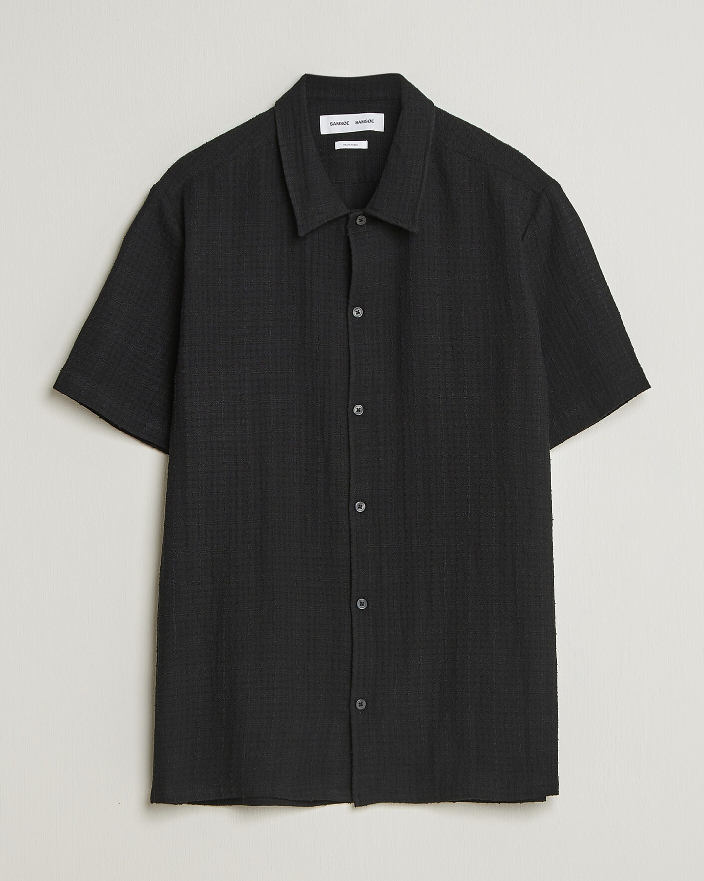 Mies | Kauluspaidat | Samsøe Samsøe | Avan Structured Short Sleeve Shirt Black
