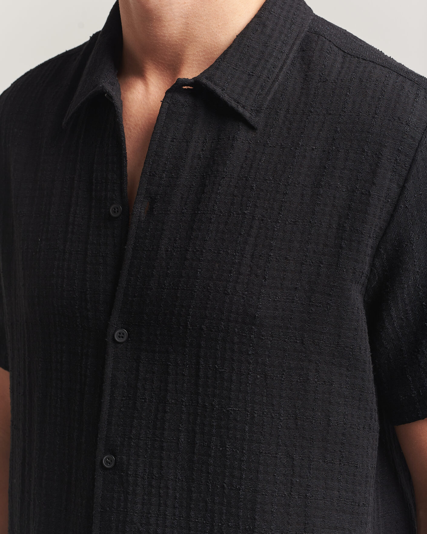 Mies | Kauluspaidat | Samsøe Samsøe | Avan Structured Short Sleeve Shirt Black