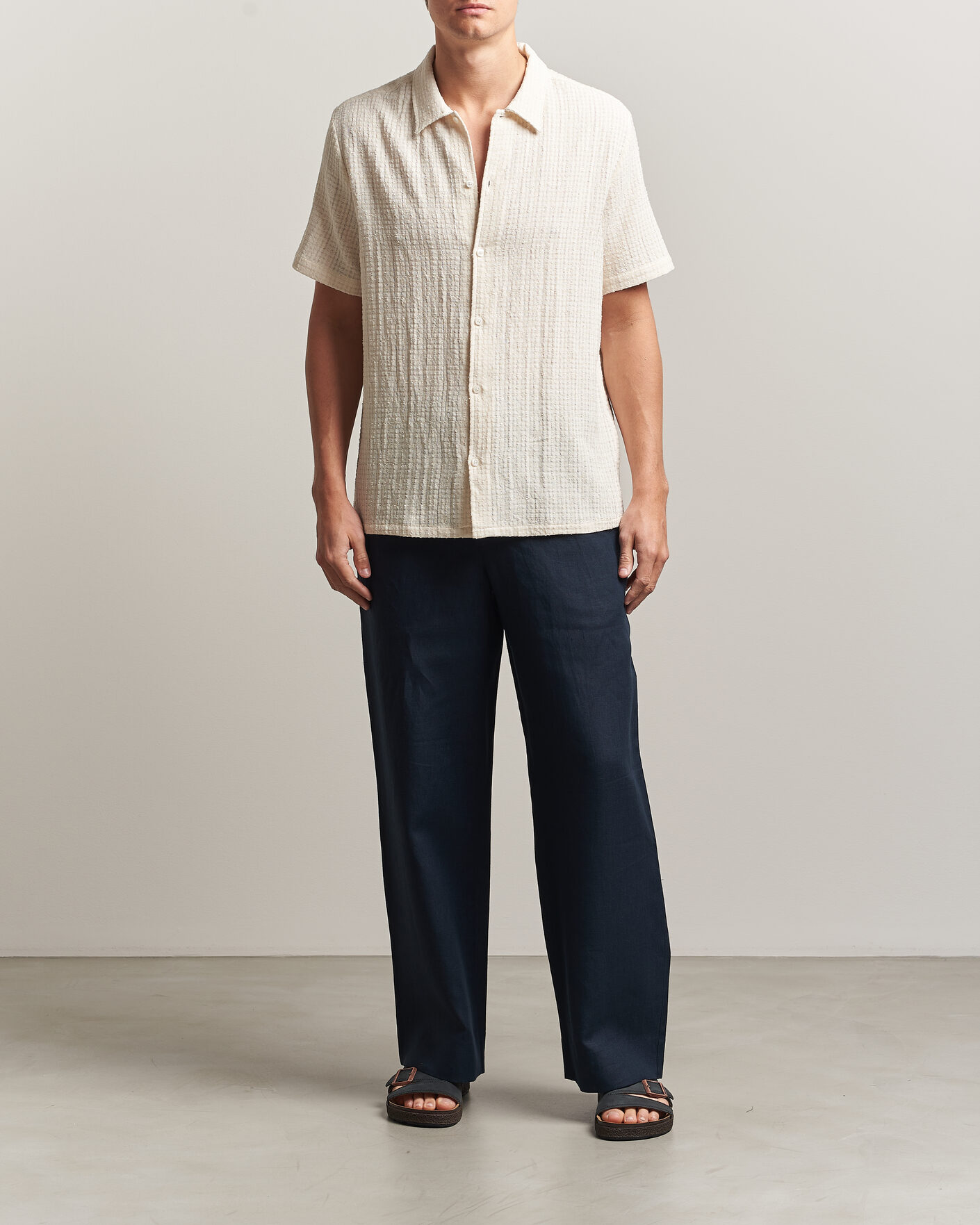 Mies | Kauluspaidat | Samsøe Samsøe | Avan Structured Short Sleeve Shirt Clear Cream