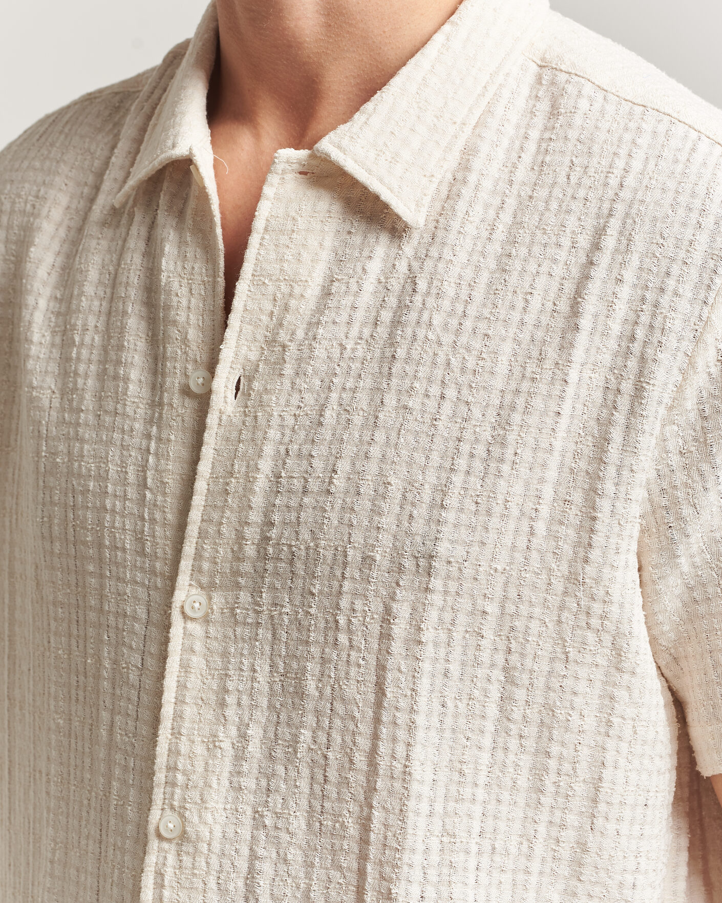 Mies | Kauluspaidat | Samsøe Samsøe | Avan Structured Short Sleeve Shirt Clear Cream
