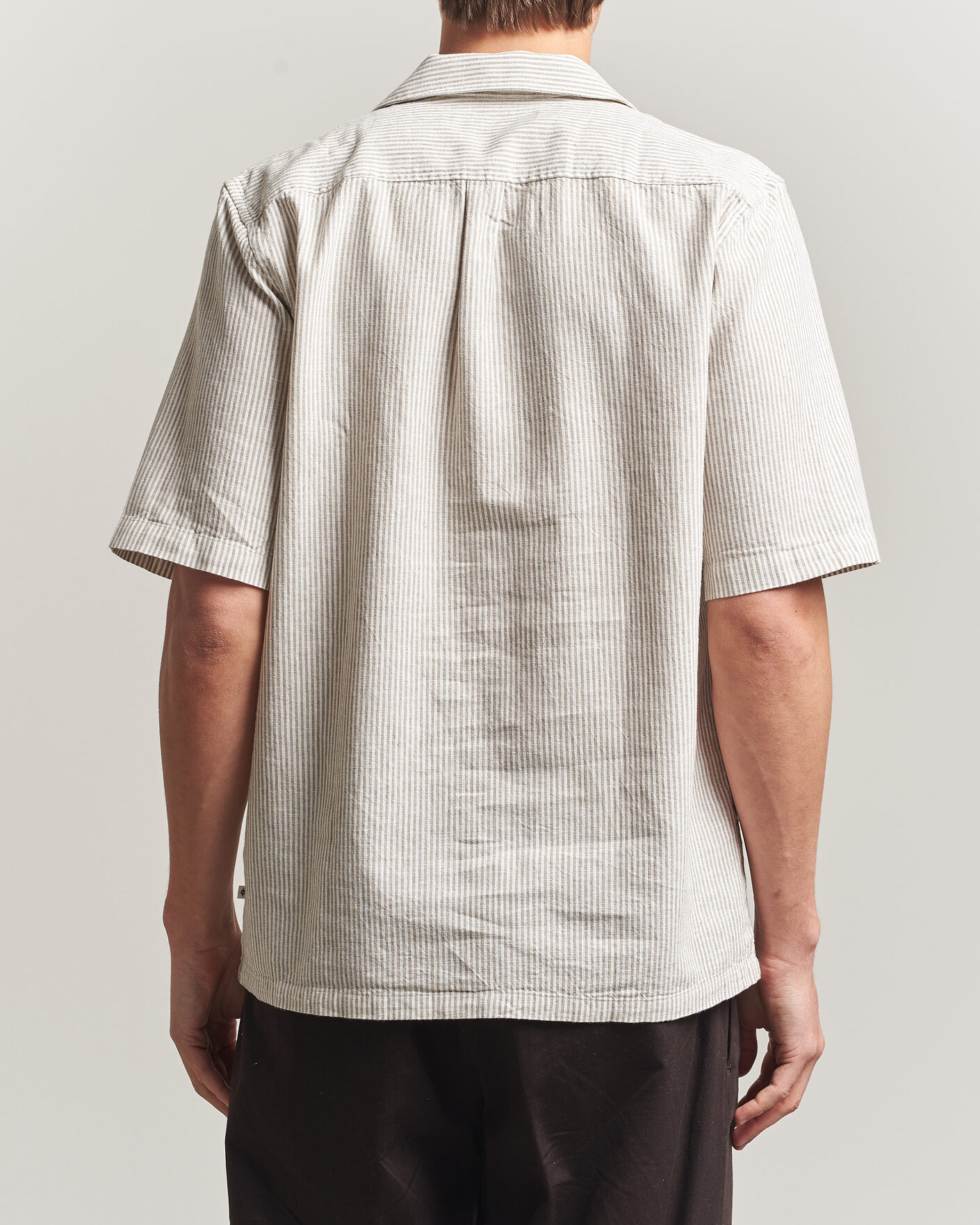 Mies | Kauluspaidat | Samsøe Samsøe | Oscar Linen/Cotton Striped Short Sleeve Shirt Aluminum