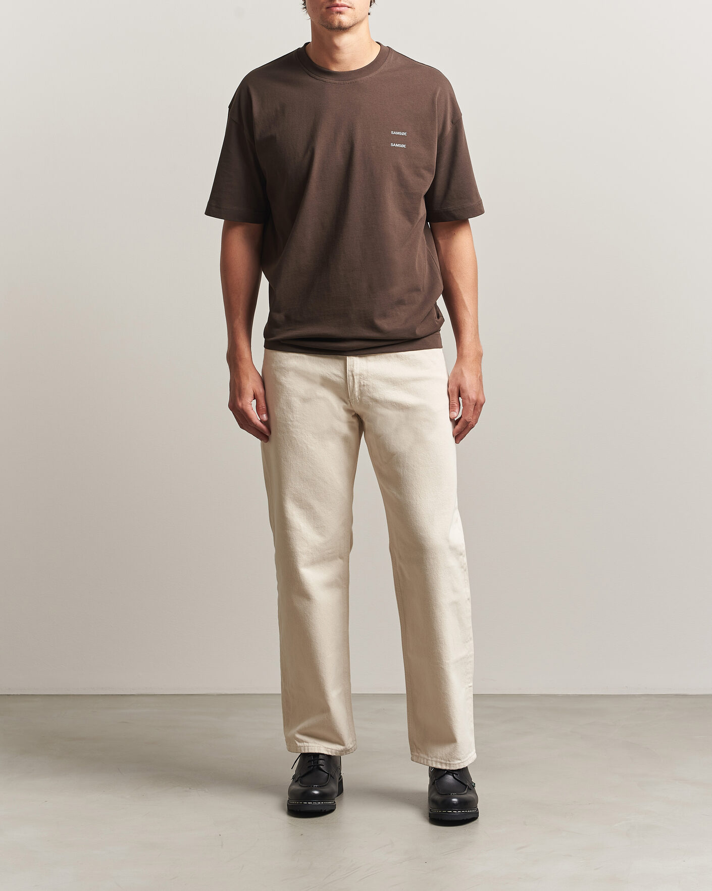 Mies | T-paidat | Samsøe Samsøe | Joel Organic Cotton T-Shirt Turkish Coffee