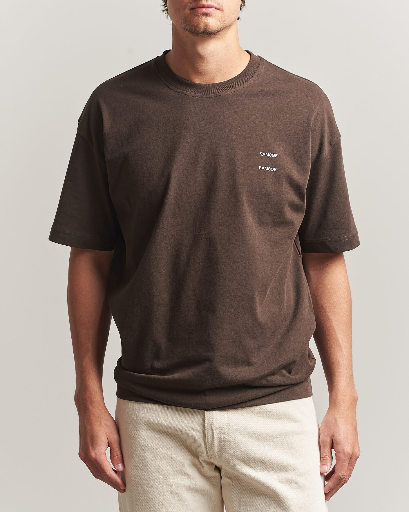 Mies | T-paidat | Samsøe Samsøe | Joel Organic Cotton T-Shirt Turkish Coffee