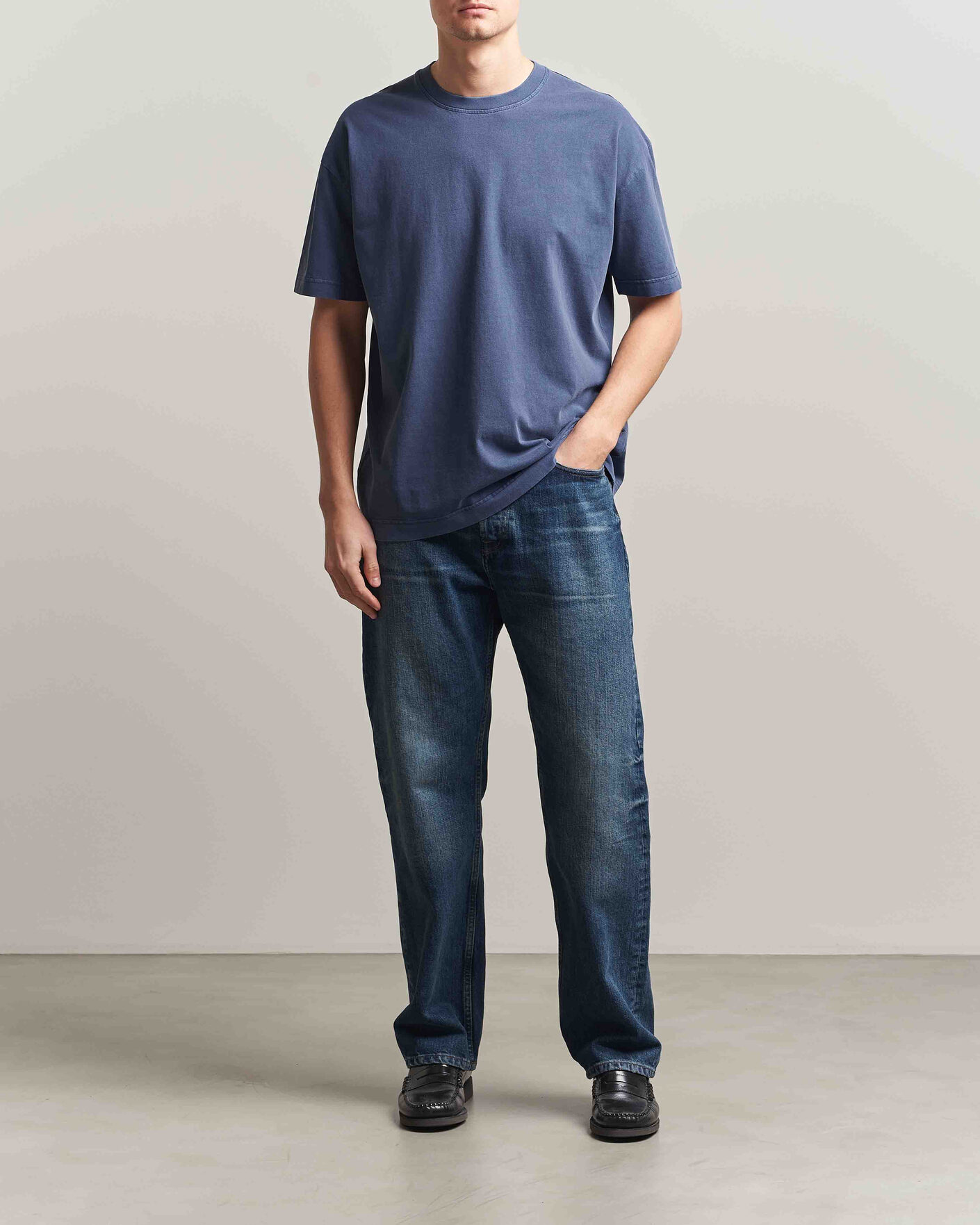 Mies | T-paidat | Samsøe Samsøe | Joel Organic Washed Cotton T-Shirt Salute Navy