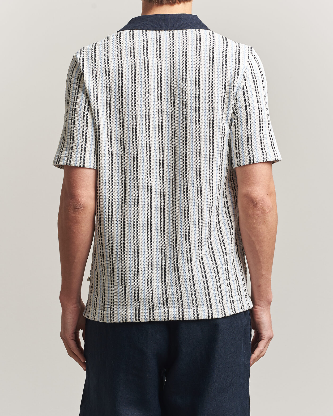 Mies | Pikeet | Samsøe Samsøe | Mac Striped Knitted Polo Blue/White
